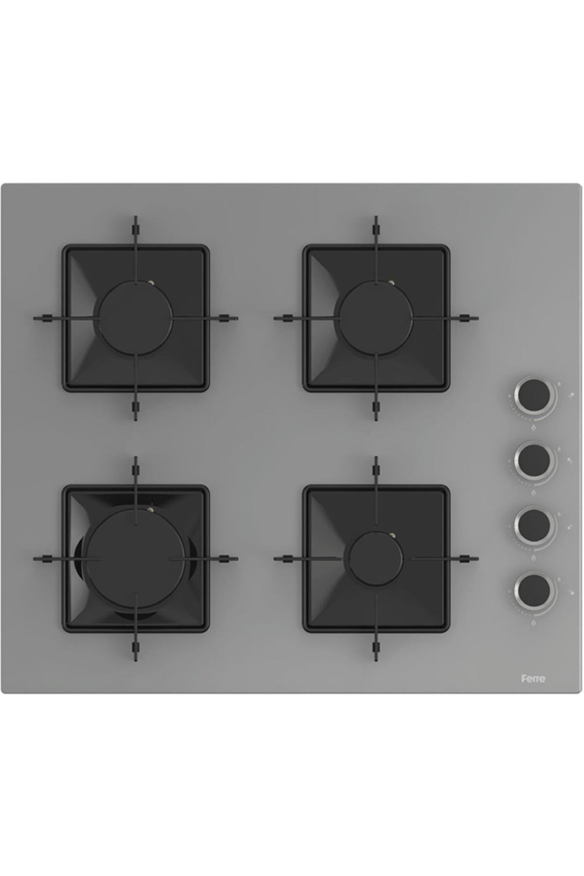 Ferre Flowart QBL63CPR-SS208-D079 7 Prog. Dijital Turbo Ankastre Set - Gri