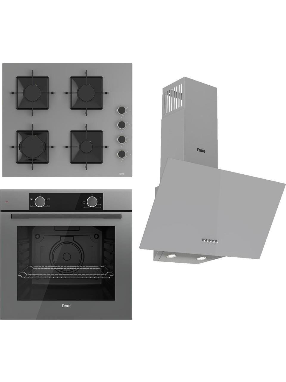 Ferre Pure Cs Serisi Gri Cam Ankastre Set D088 - SS208 - XE61CPR