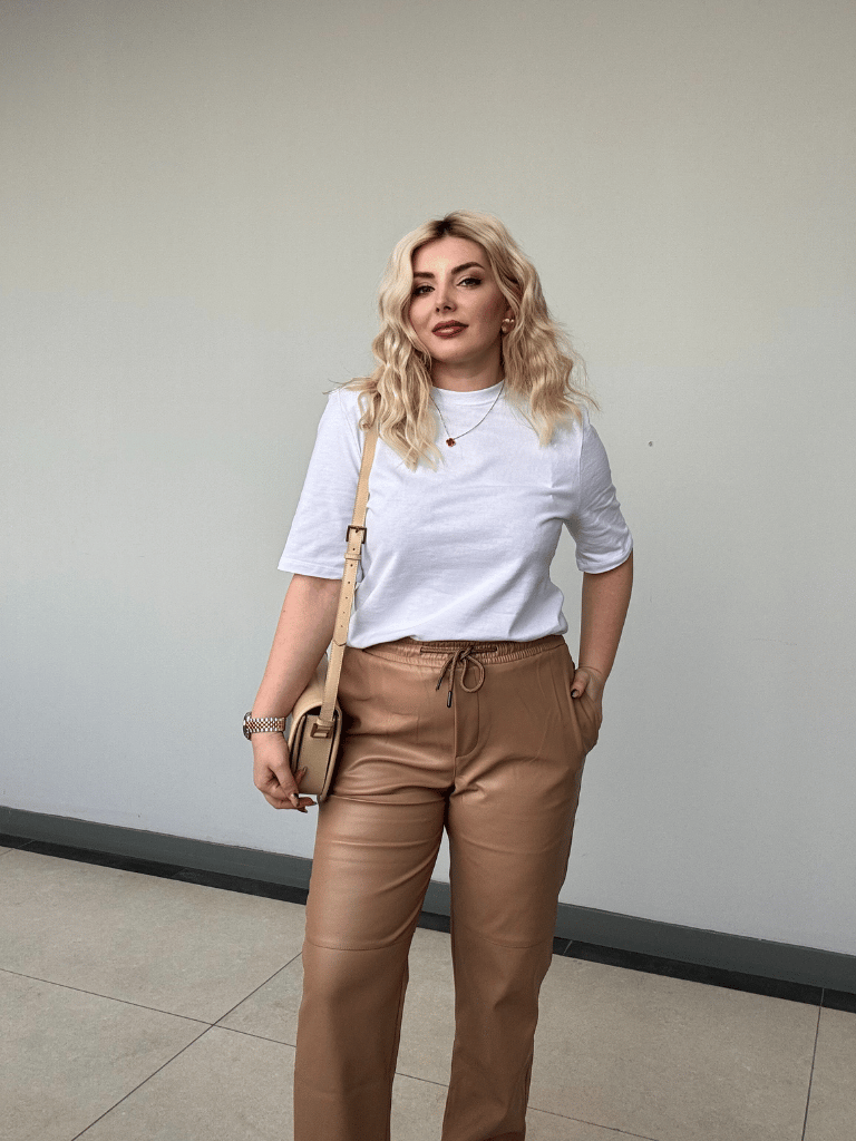Beli Lastikli Deri Pantolon