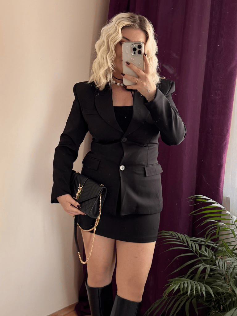 Siyah Blazer Ceket- Etek Takım