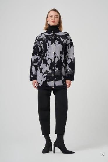  Kendinden Desenli Angora Hırka