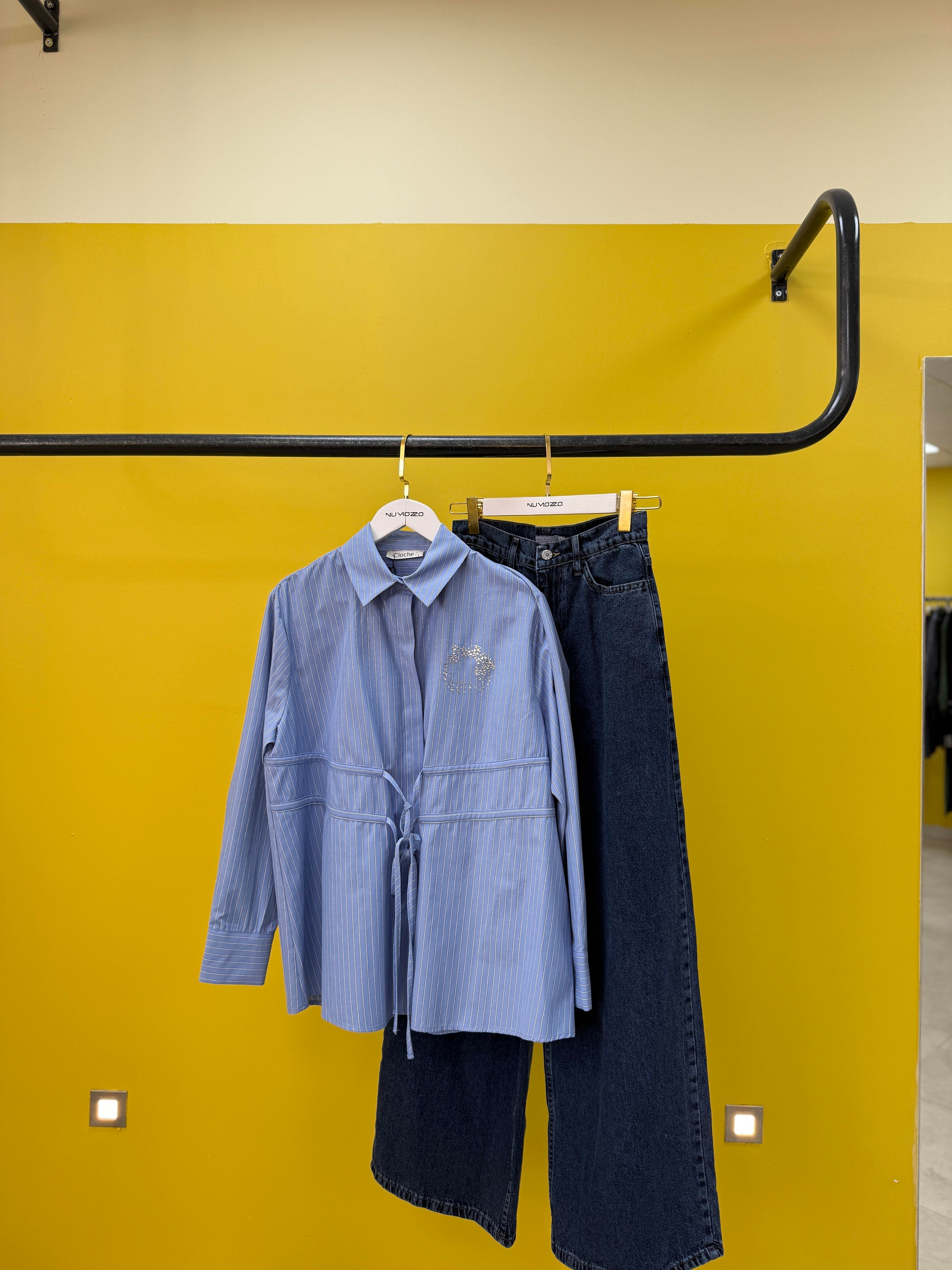 Alin İpli Gömlek-Mavi