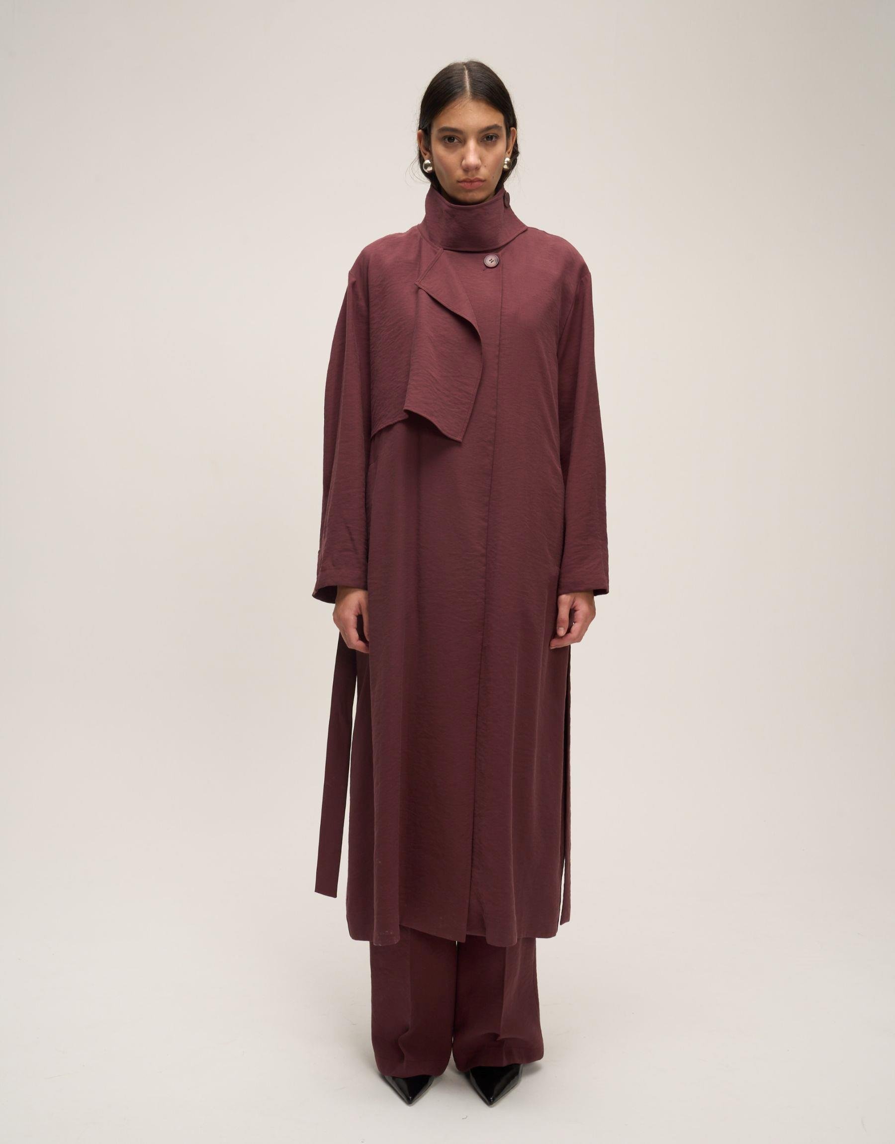 Aller Detaylı Modal Trenç Bordo