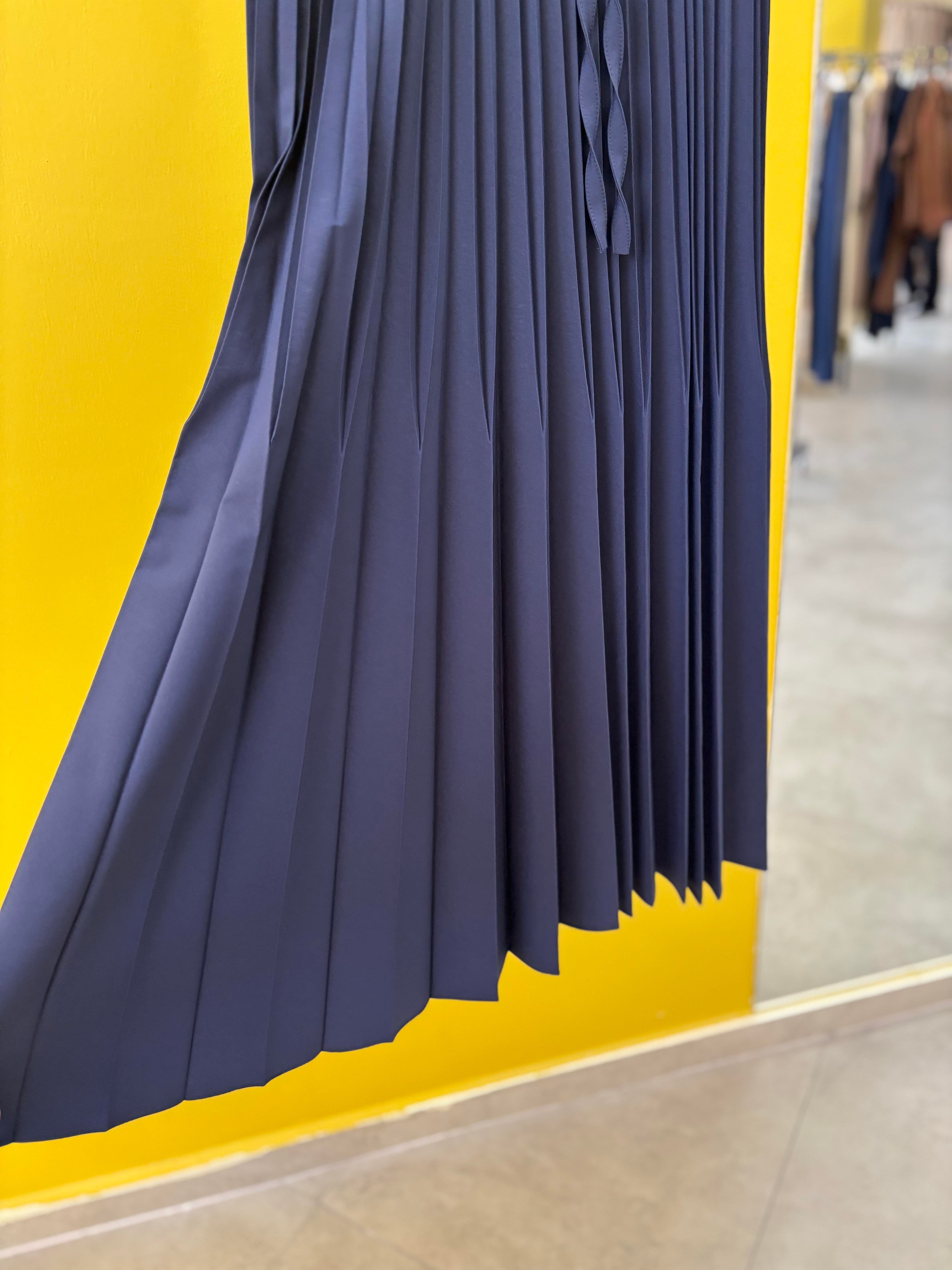 Alya Pliseli Etek-Lacivert