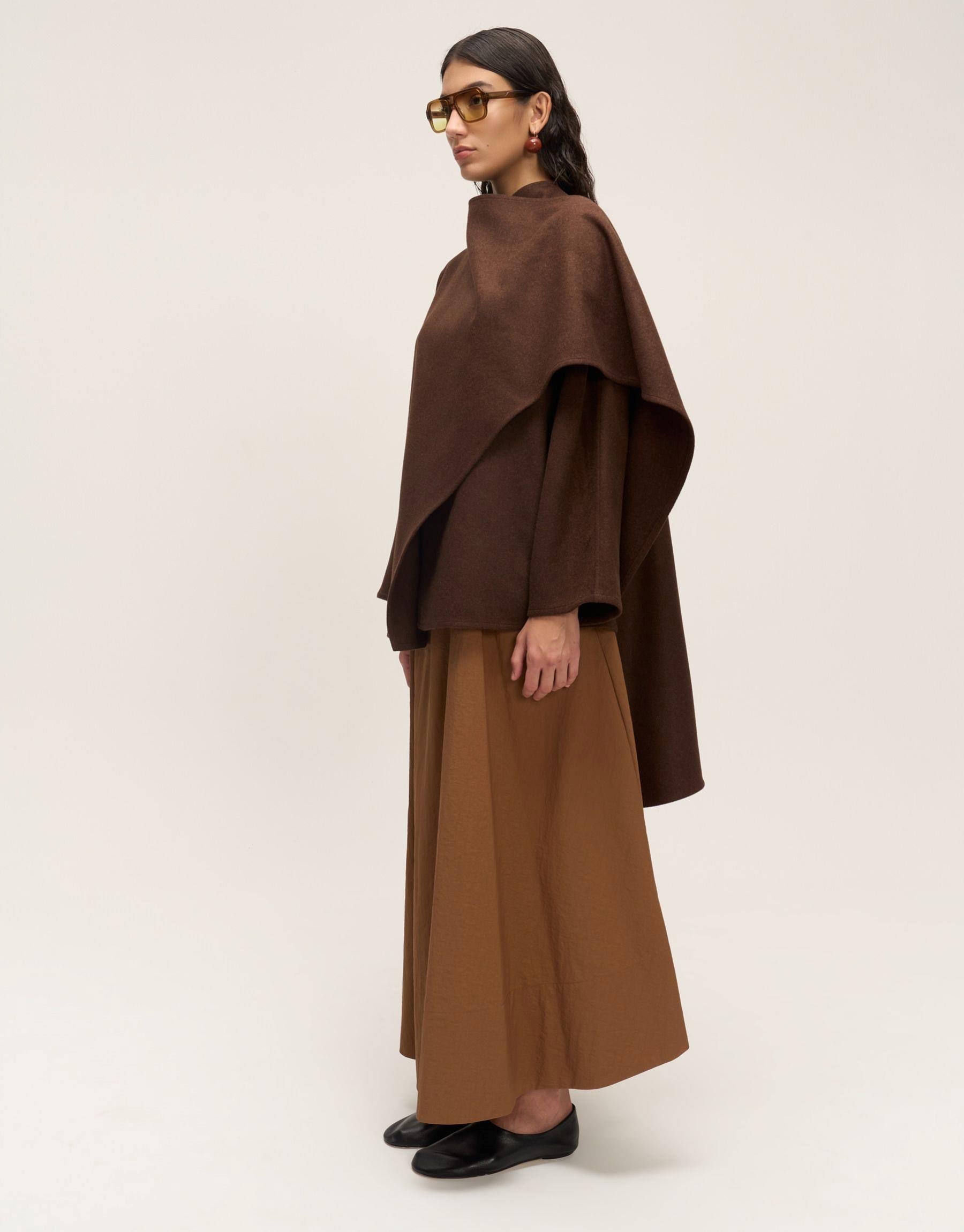 Atkılı Kaşe Bluz Kahve