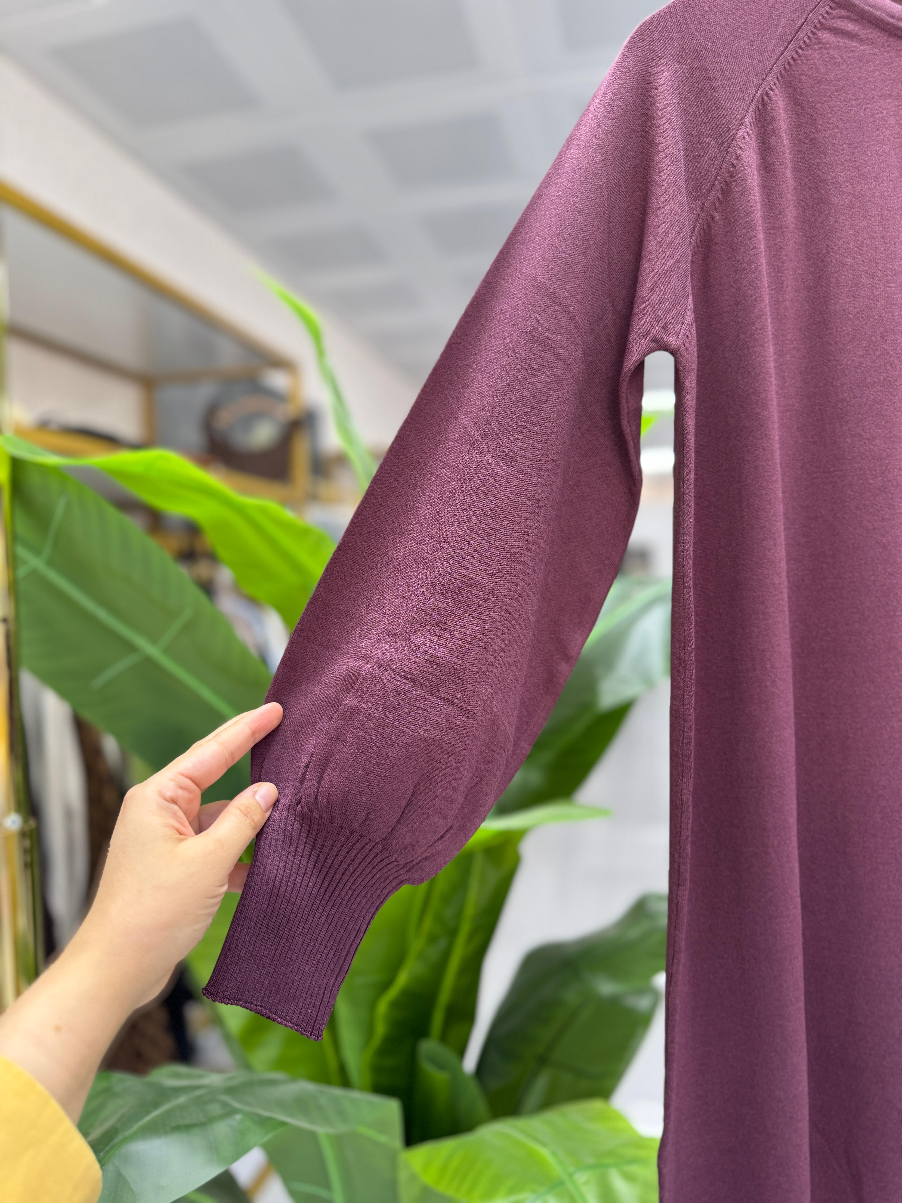 Balon Kol Merserize Tunik Bordo