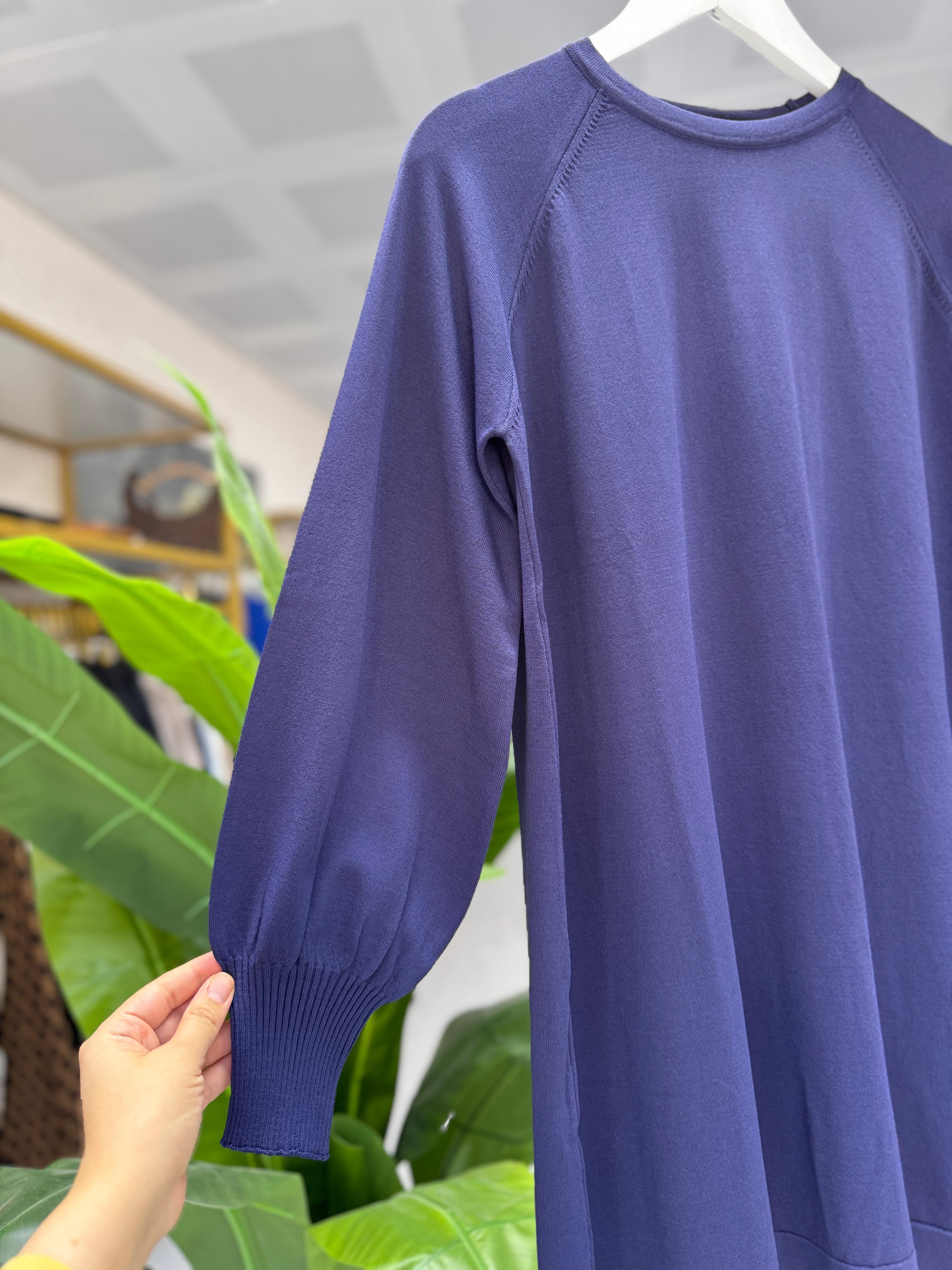 Balon Kol Merserize Tunik Lacivert 