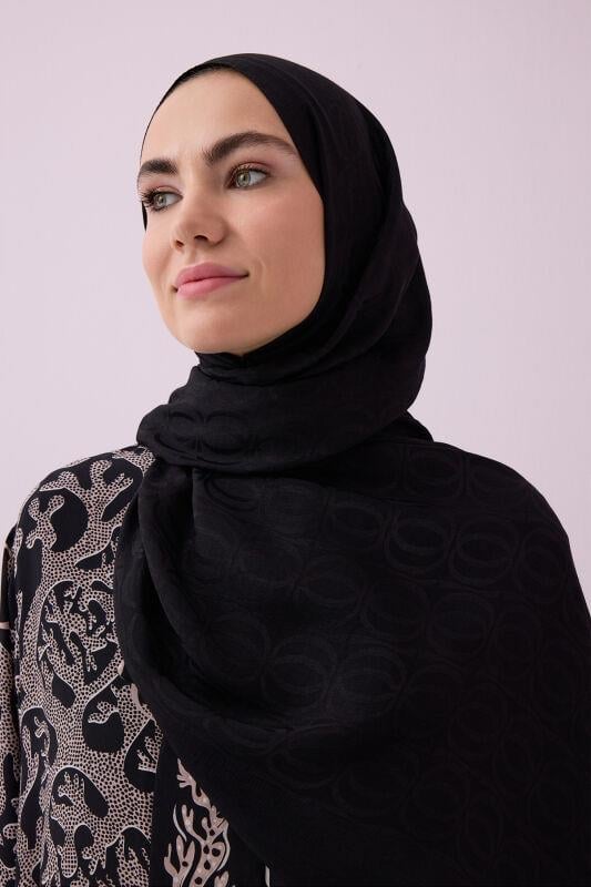 Bambunoor Siyah Naia Pamuk Şal 70x210