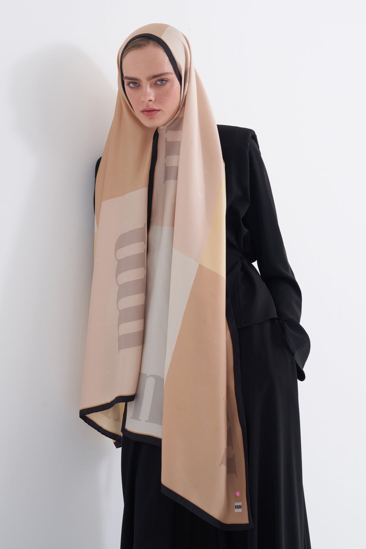 Beige Form Twill İpek Şal