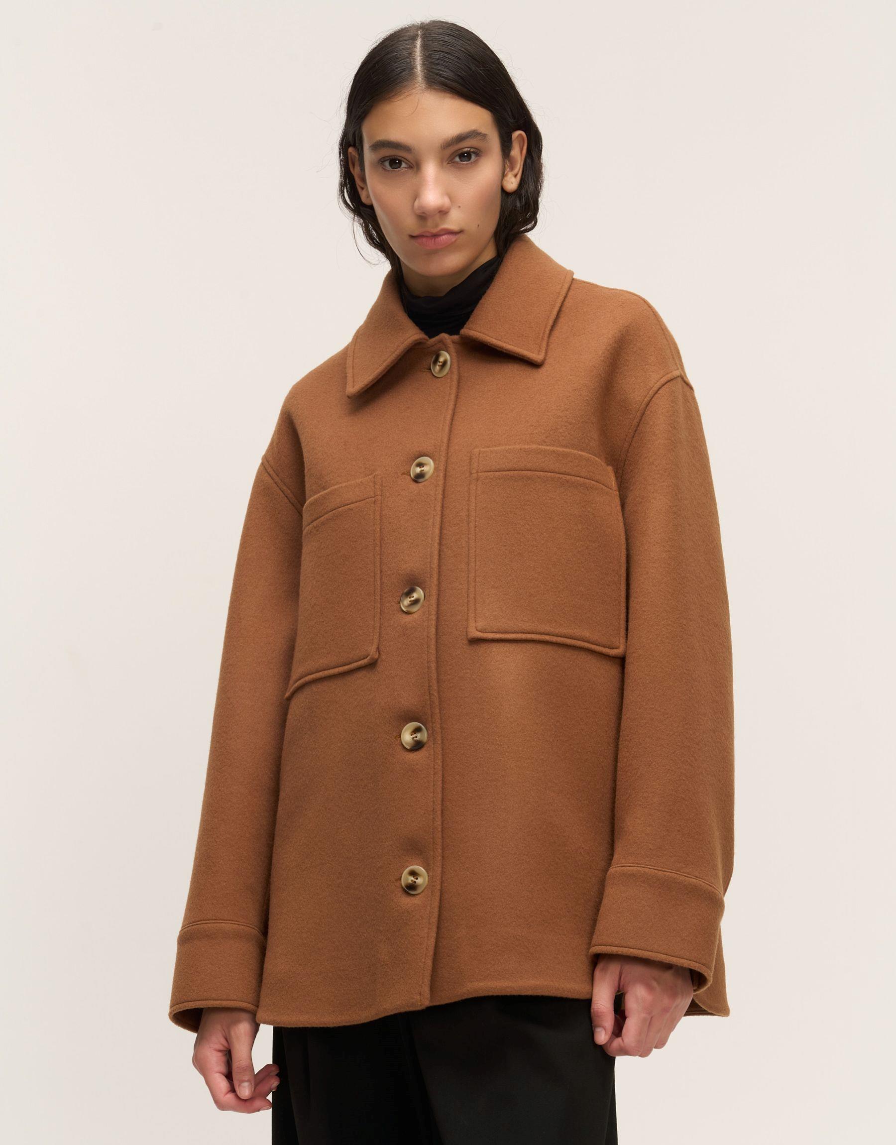 Cepli Kaşe Ceket Camel