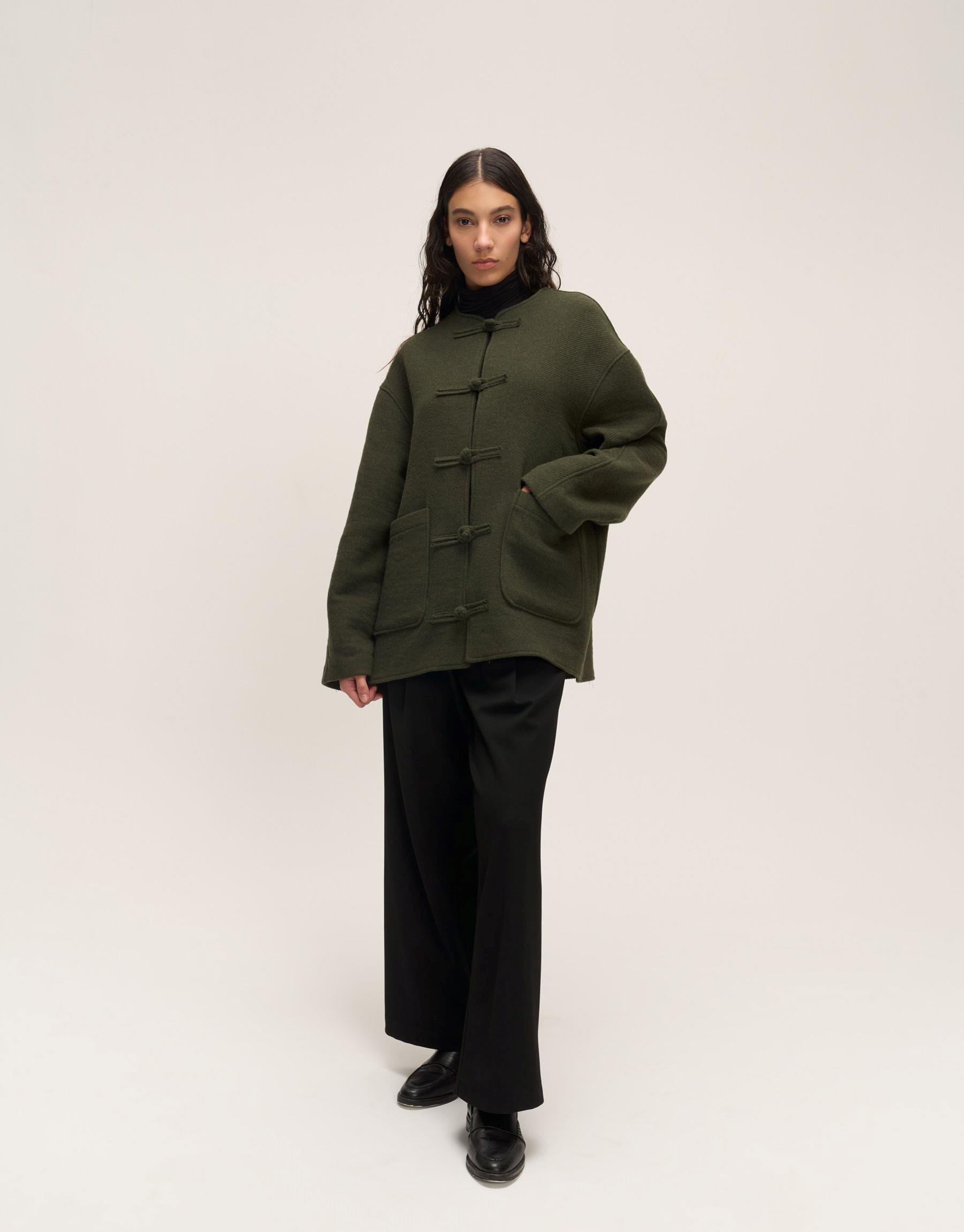 Çin Düğmeli Ceket Haki