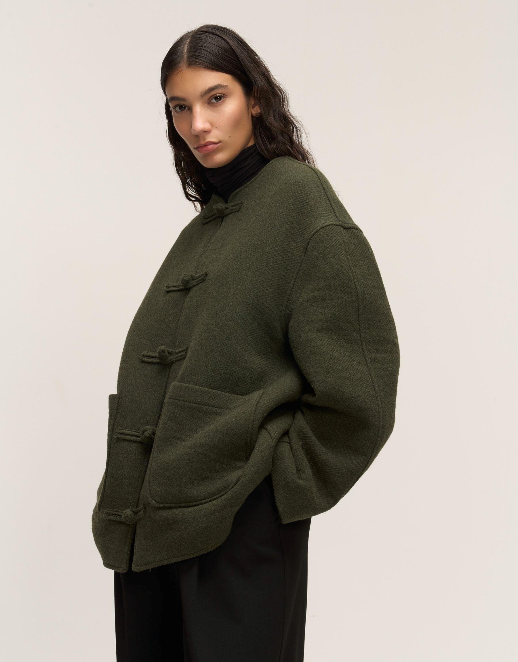 Çin Düğmeli Ceket Haki