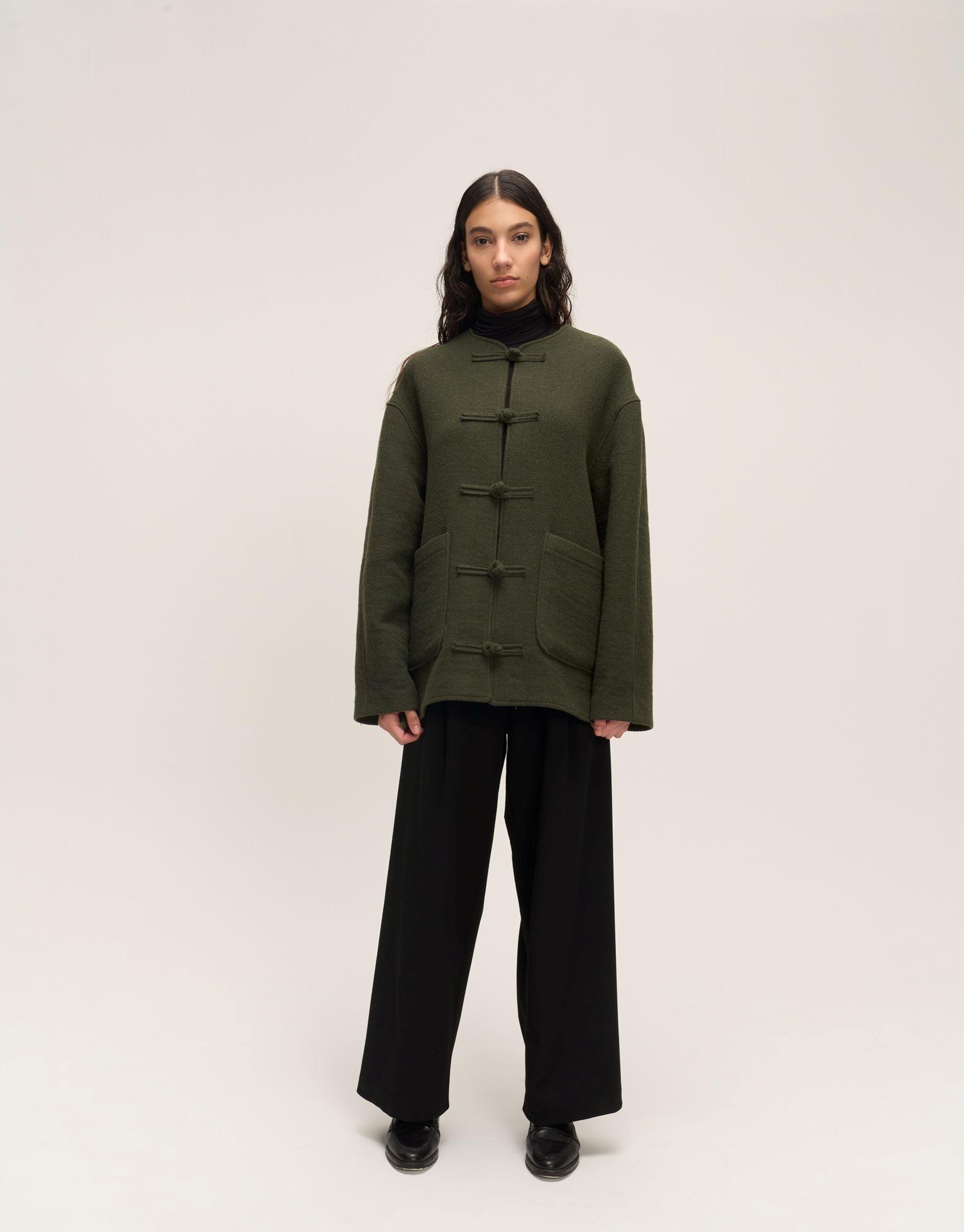 Çin Düğmeli Ceket Haki