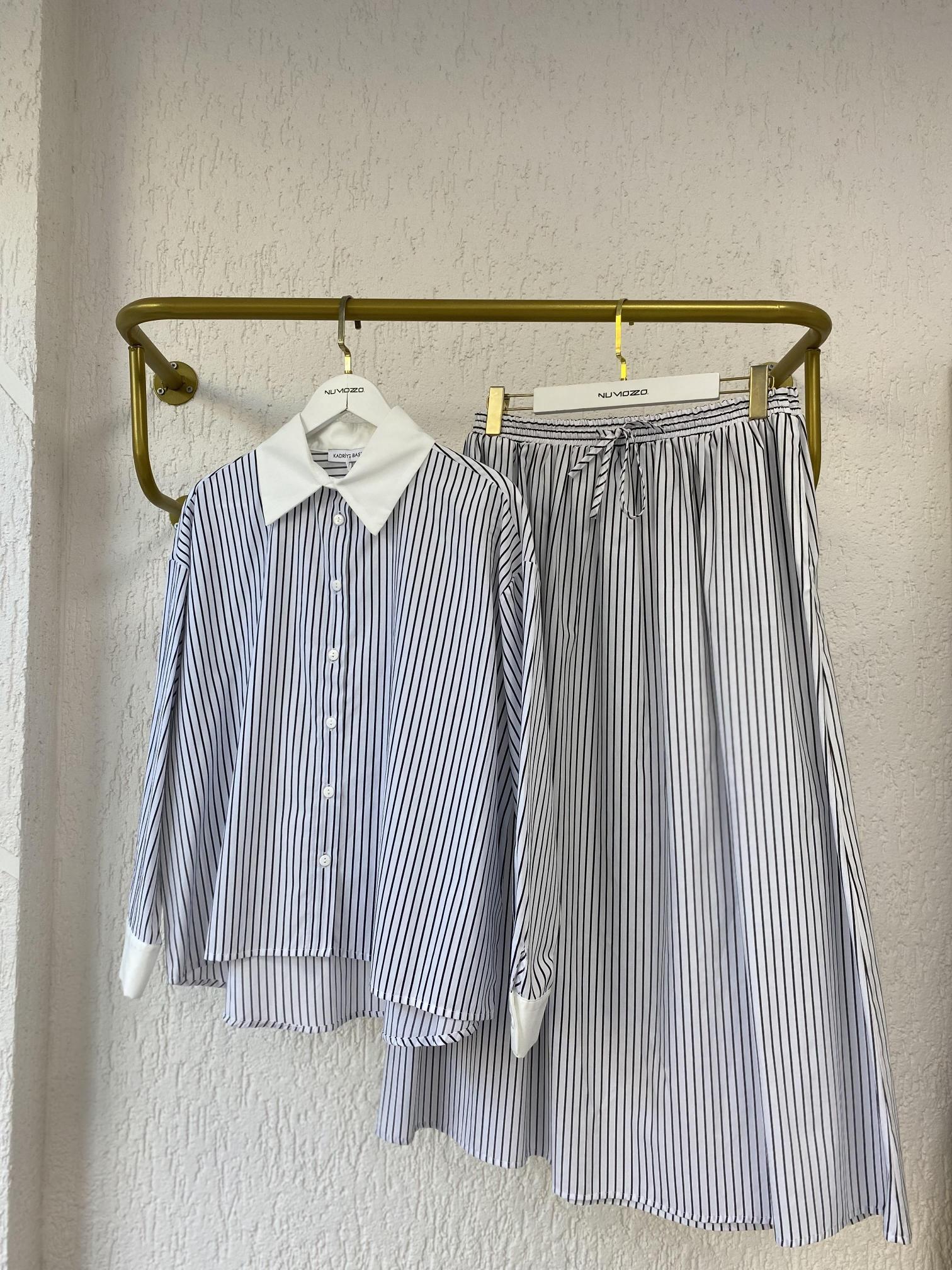 ÇİZGİLİ ETEK GÖMLEK TAKIM 