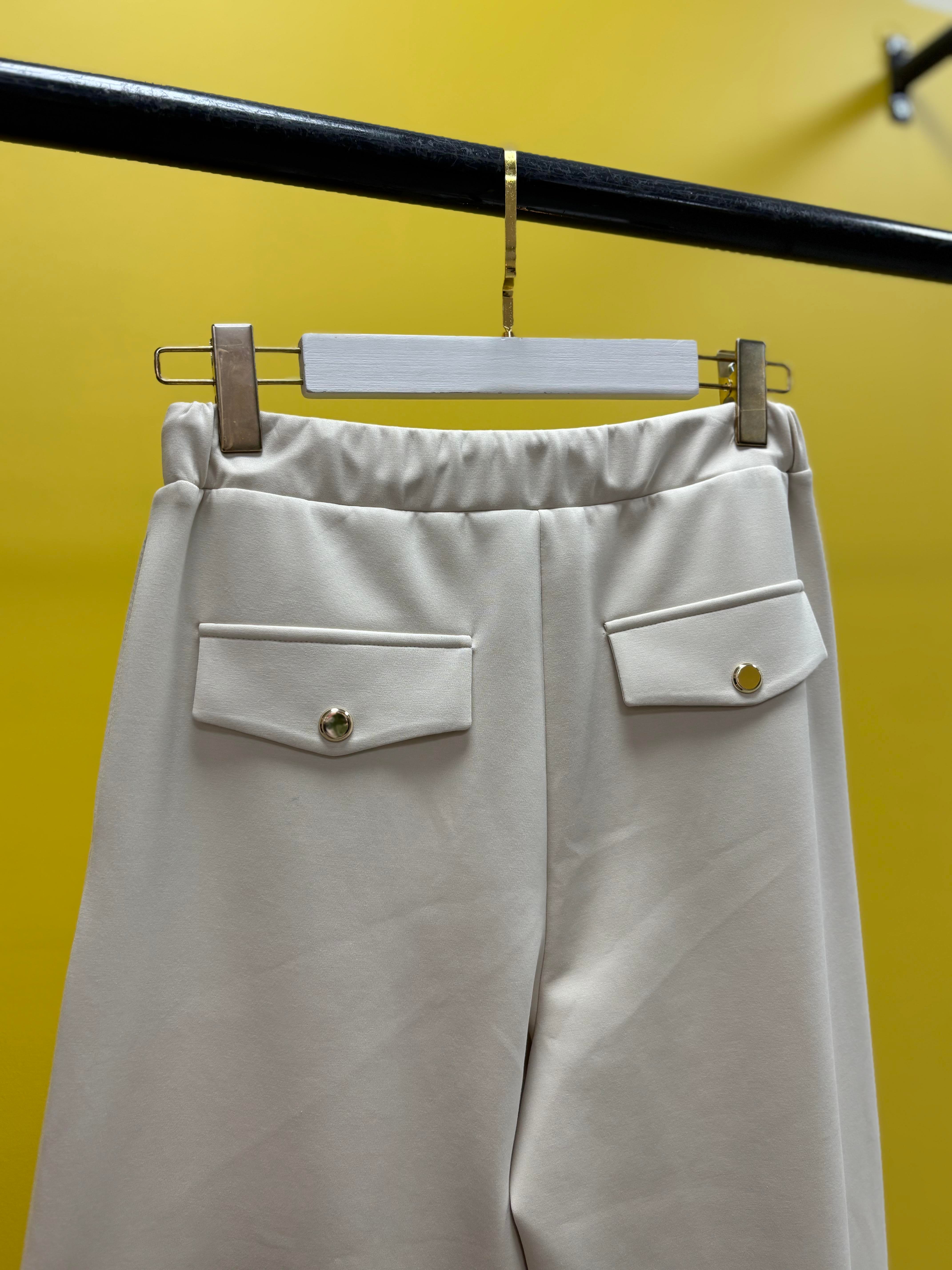 Claudıa Örme Pantolon Krem