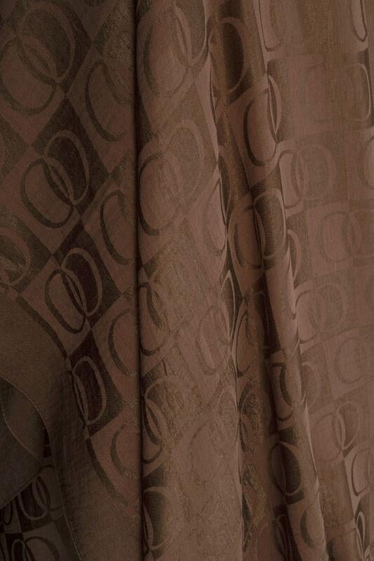 Dama Desen Açık Kahverengi Naia Pamuk Şal 70x200