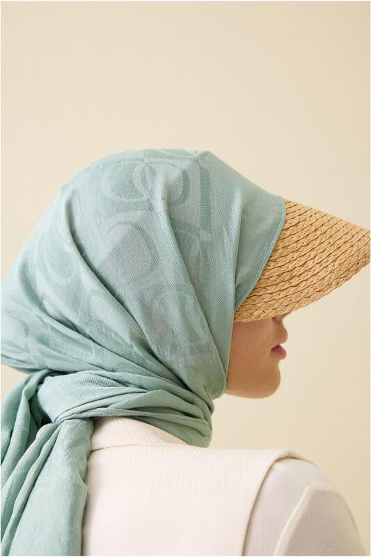 Dama Desen Nil Yeşili Naia Pamuk Şal 