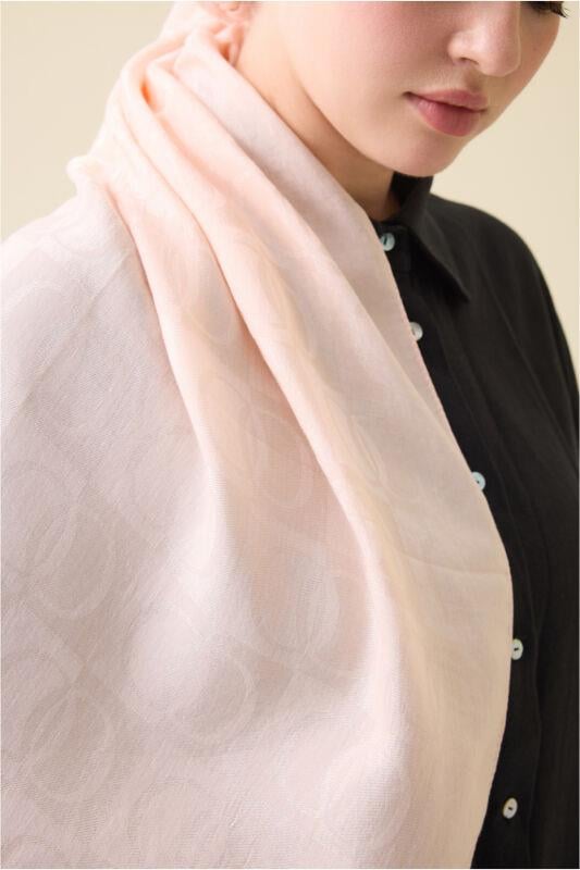 Dama Desen Somon Naia Pamuk Şal 70x200