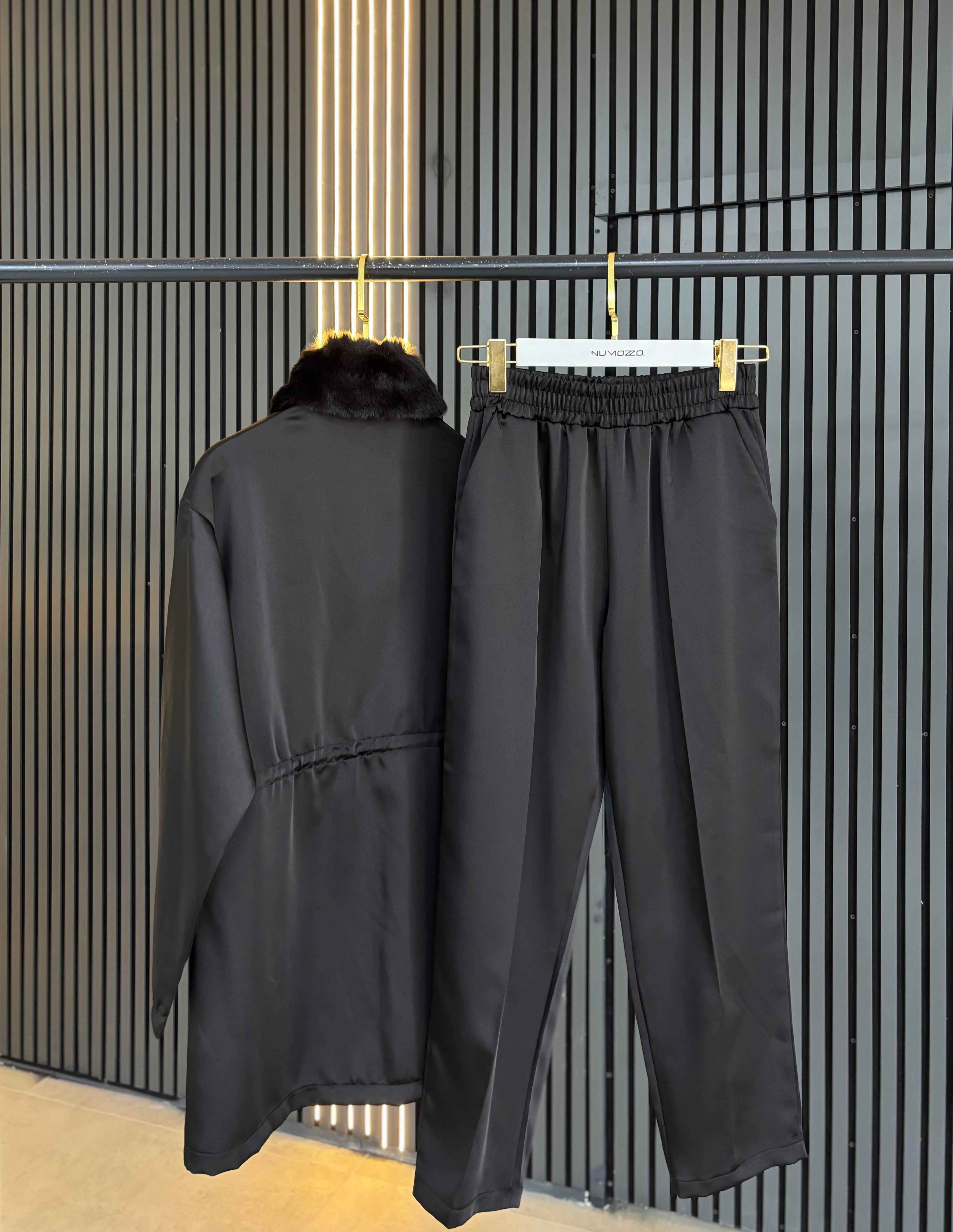 Elegance Kürklü Takım-Siyah