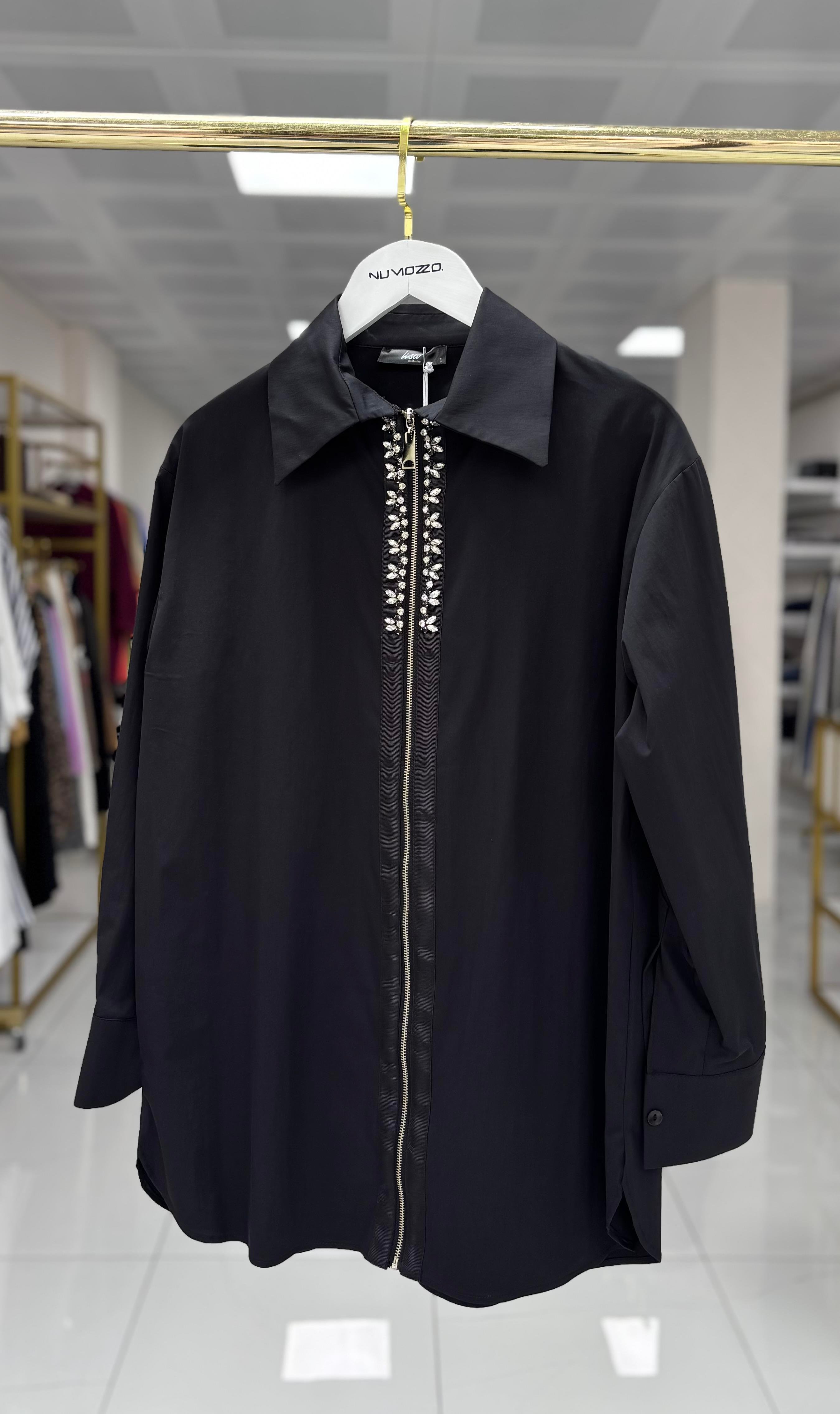 Fermuarlı Gömlek Siyah