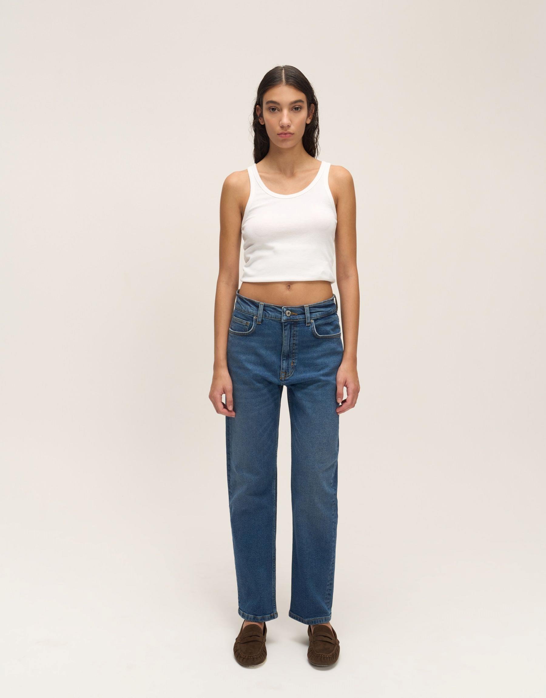 Fit Denim Pantolon Koyu Mavi