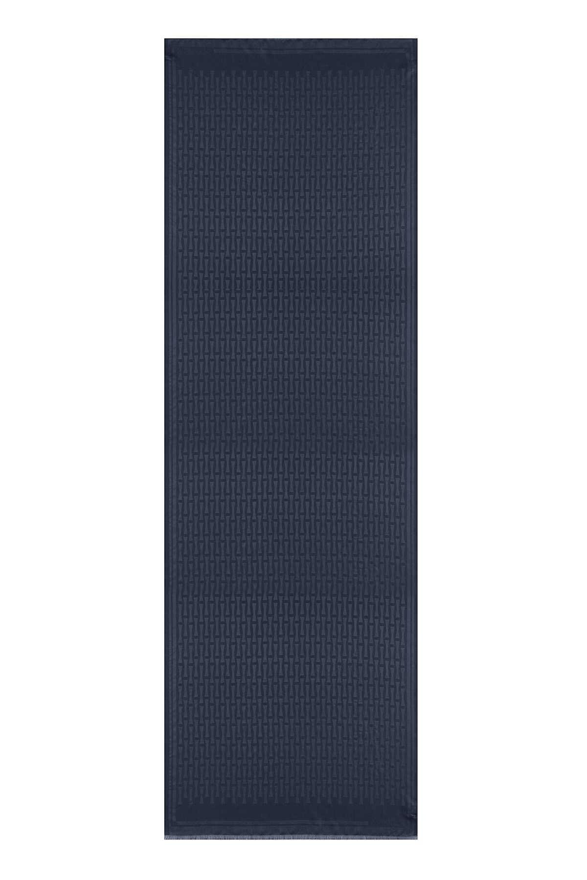 Iman I Lacivert İpek Şal 70x200