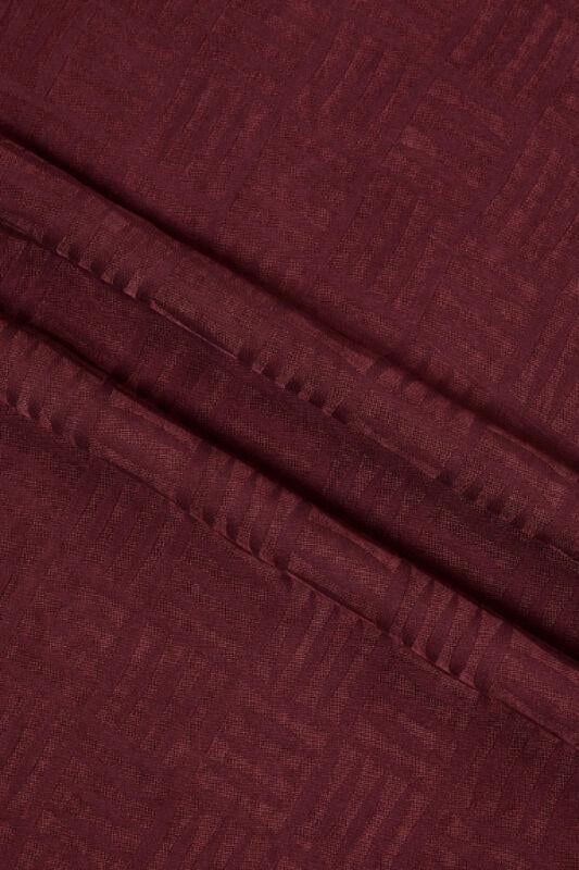 İman Kare Bordo Naia Pamuk Şal 70x210