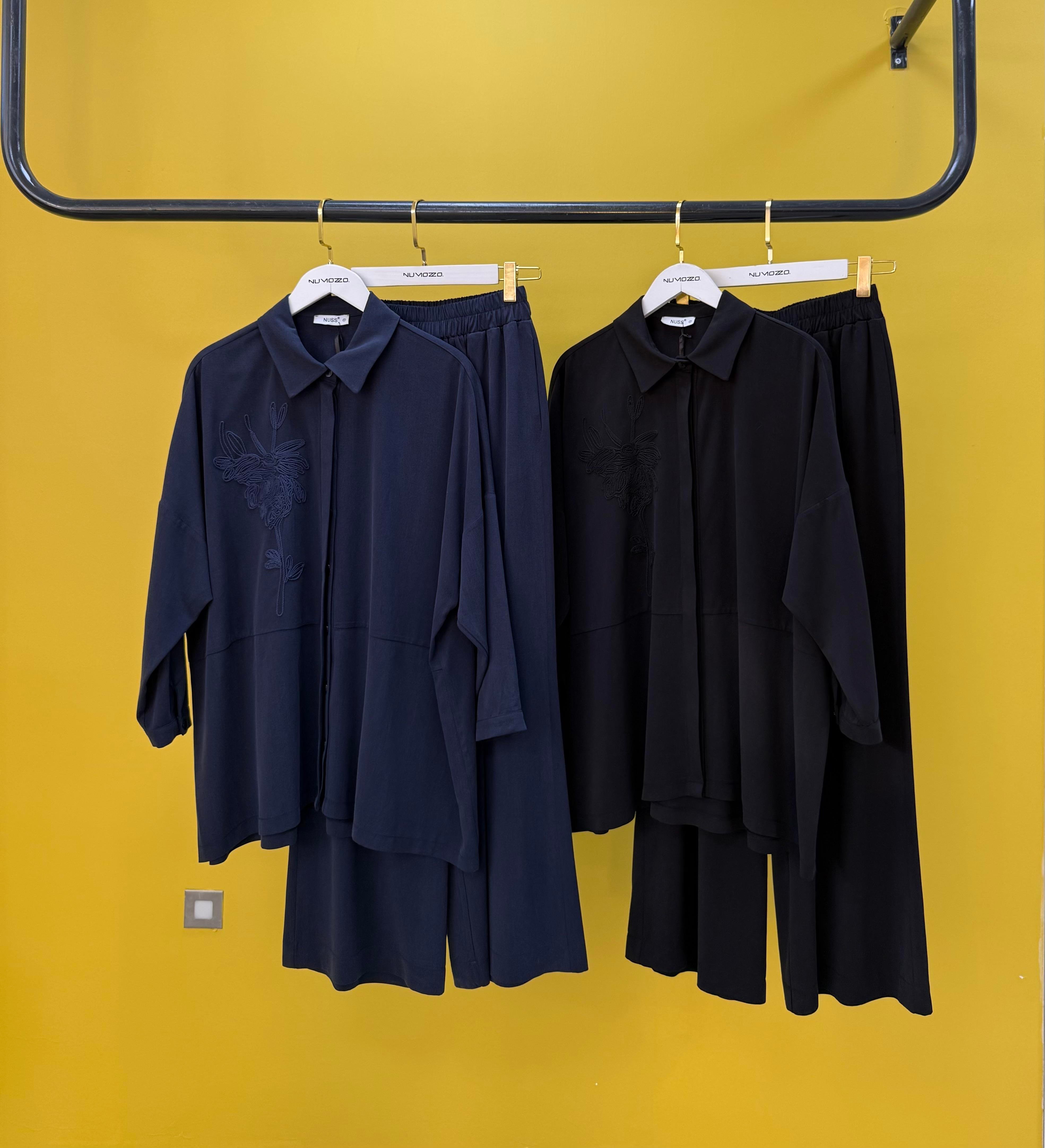 İşlemeli Takım Siyah