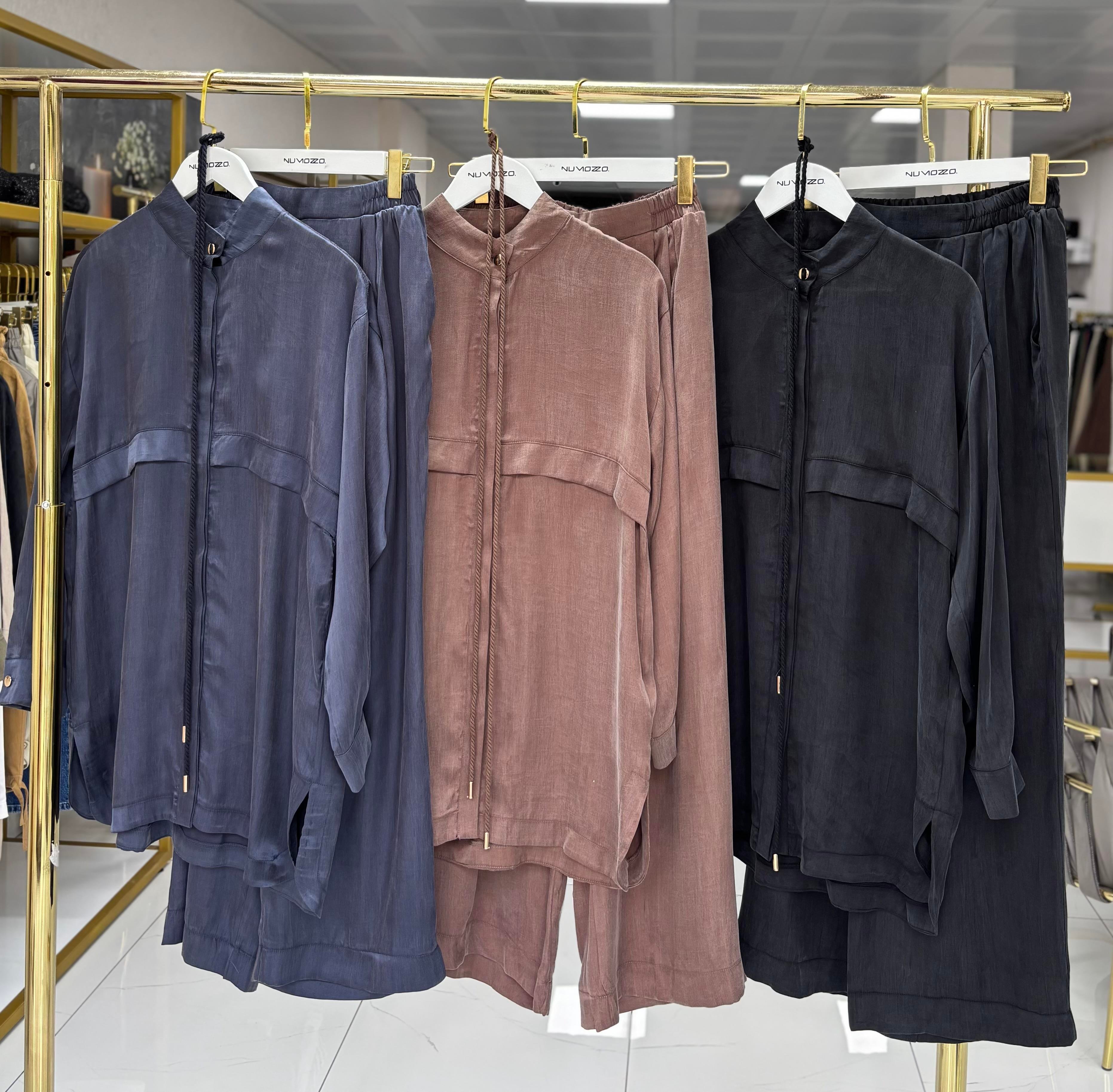 Jasmy Pantolonlu Takım Kahverengi