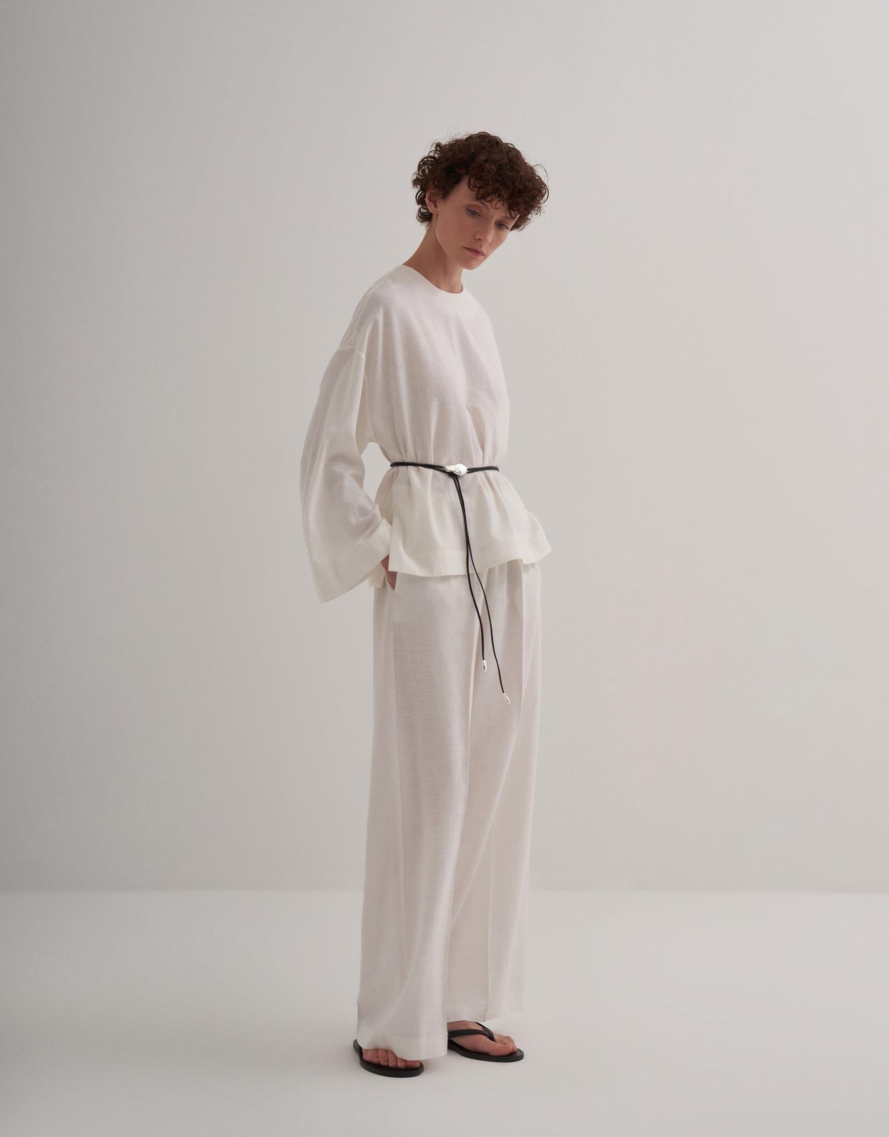 Keten Basic Bluz Ekru