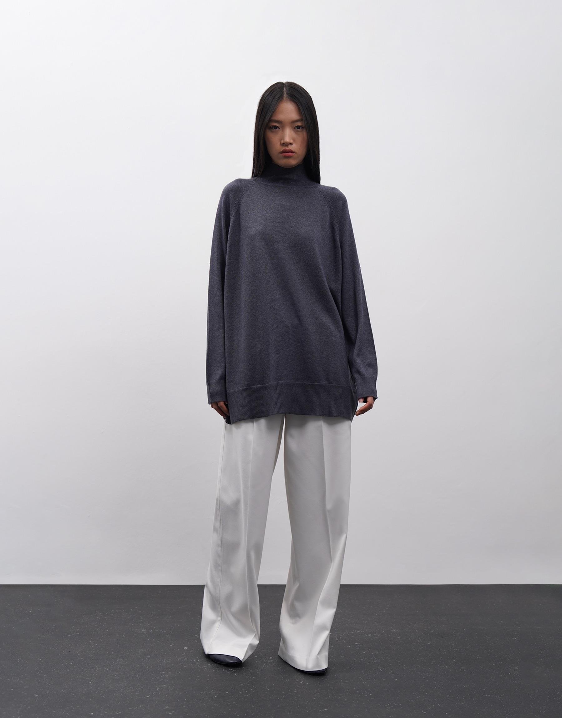 KK Design Balıkçı Yaka Triko Kazak İndigo 