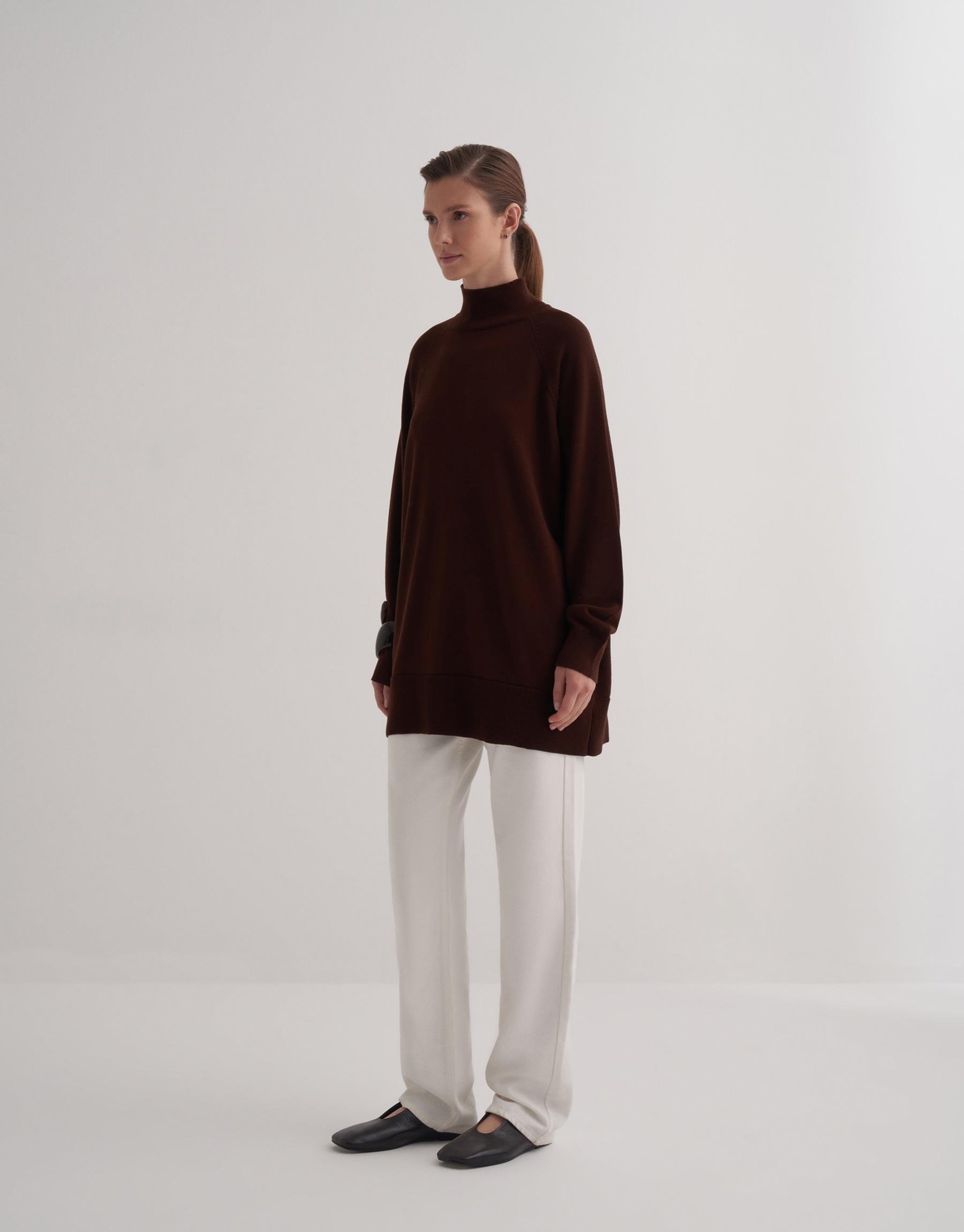 KK Design Balıkçı Yaka Triko Kazak Kahverengi