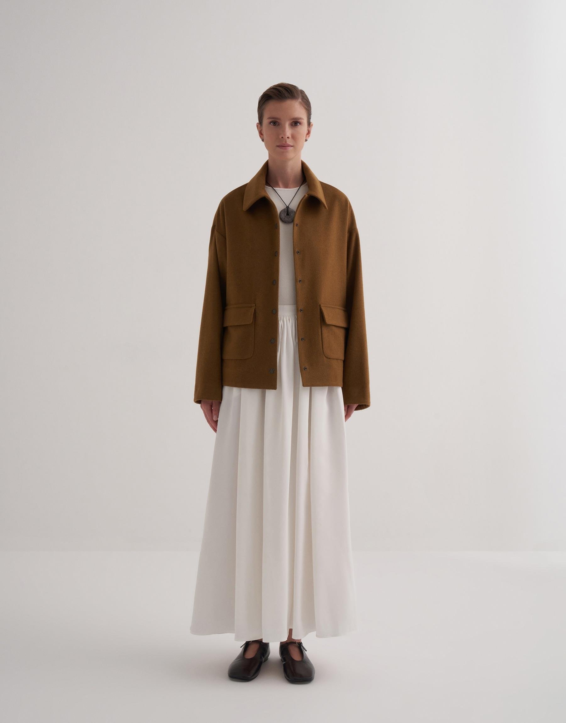 KK Design Cepli Kısa Yün Karışımlı Kaban Yağ Yeşili 