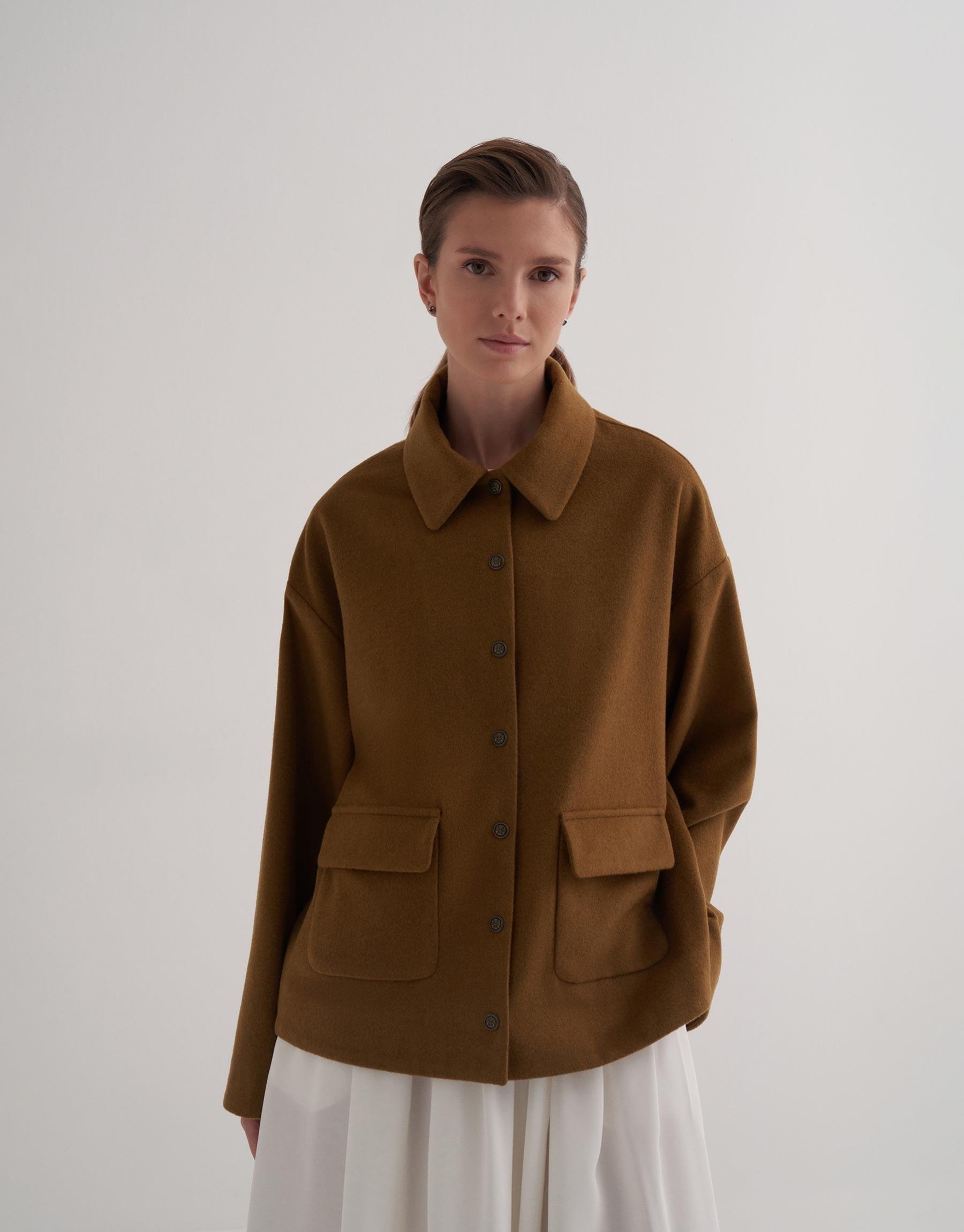 KK Design Cepli Kısa Yün Karışımlı Kaban Yağ Yeşili 