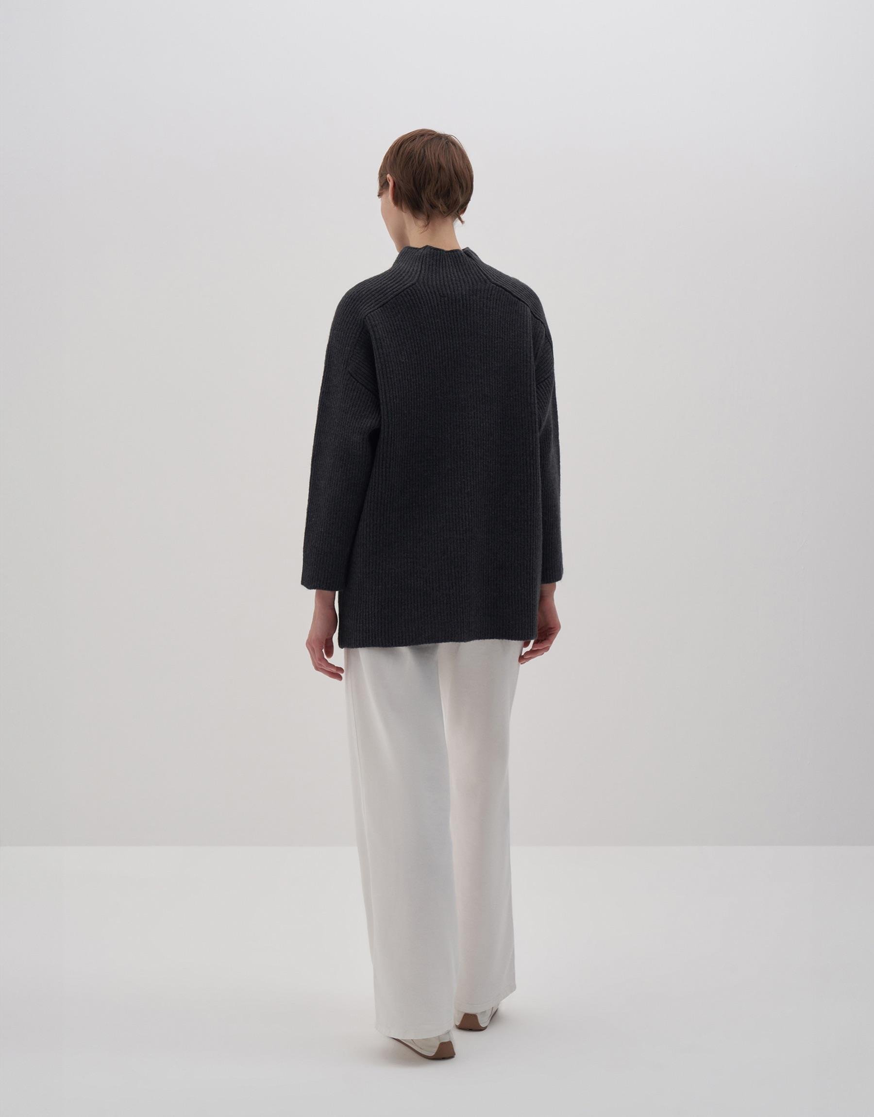 KK Design Dik Yaka Triko Kazak Antrasit 