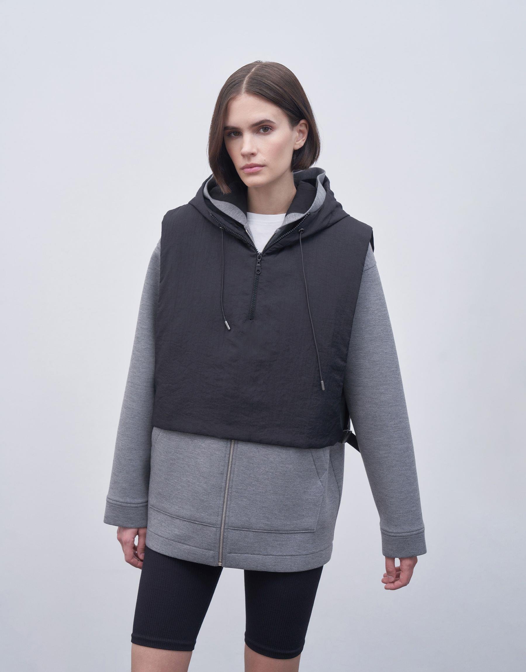 KK Design Kapüşonlu Kapitone Süveter Siyah