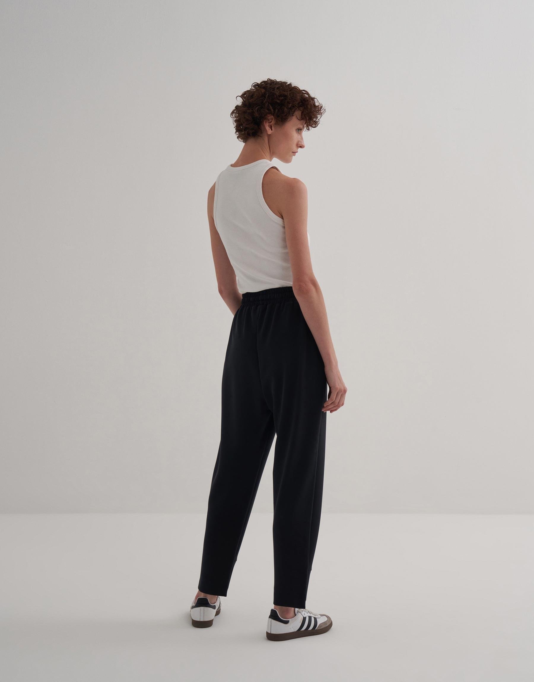 KK Design Modal Paça Detaylı Pantolon Siyah