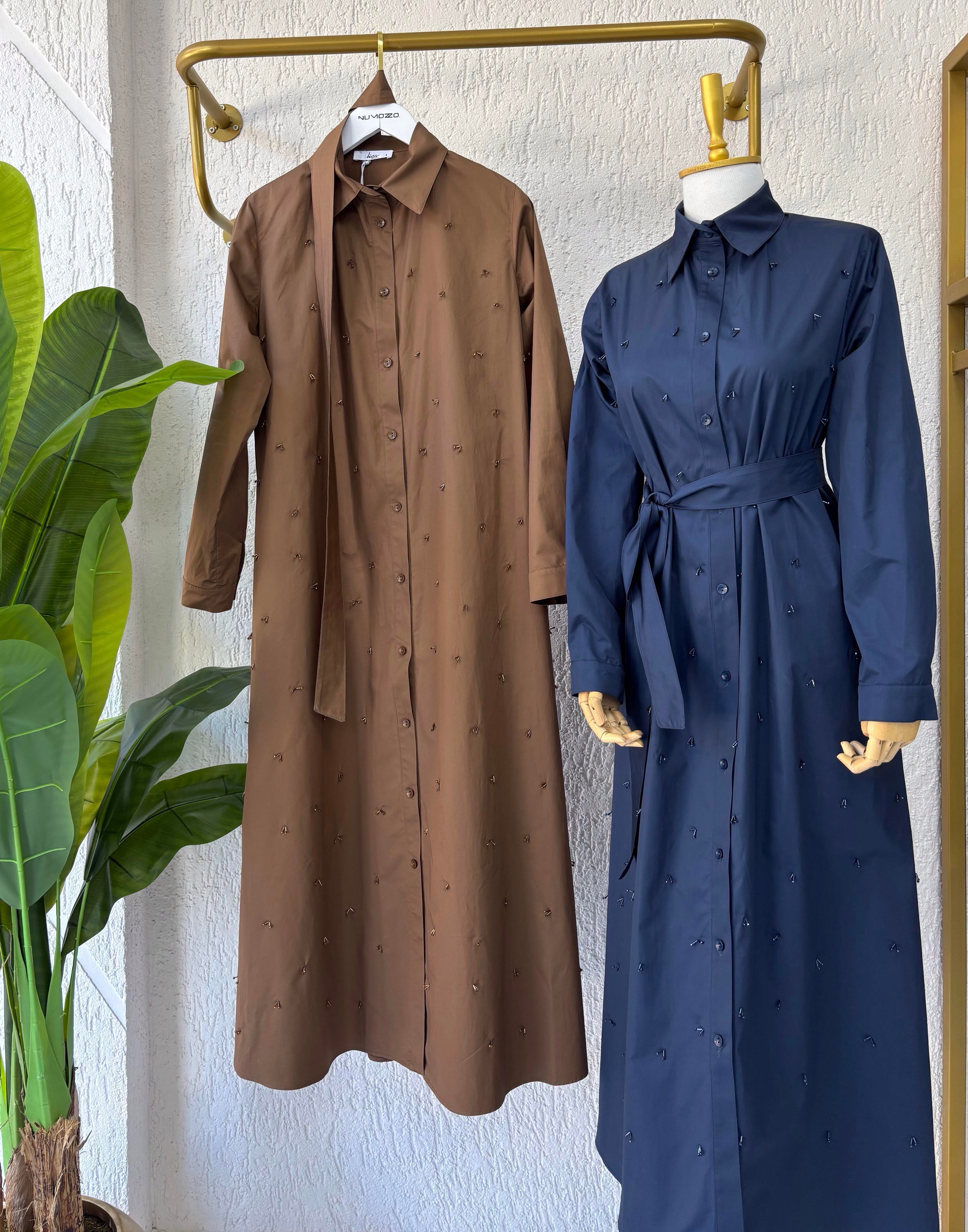 Lisa Exclusive Elbise Kahve 