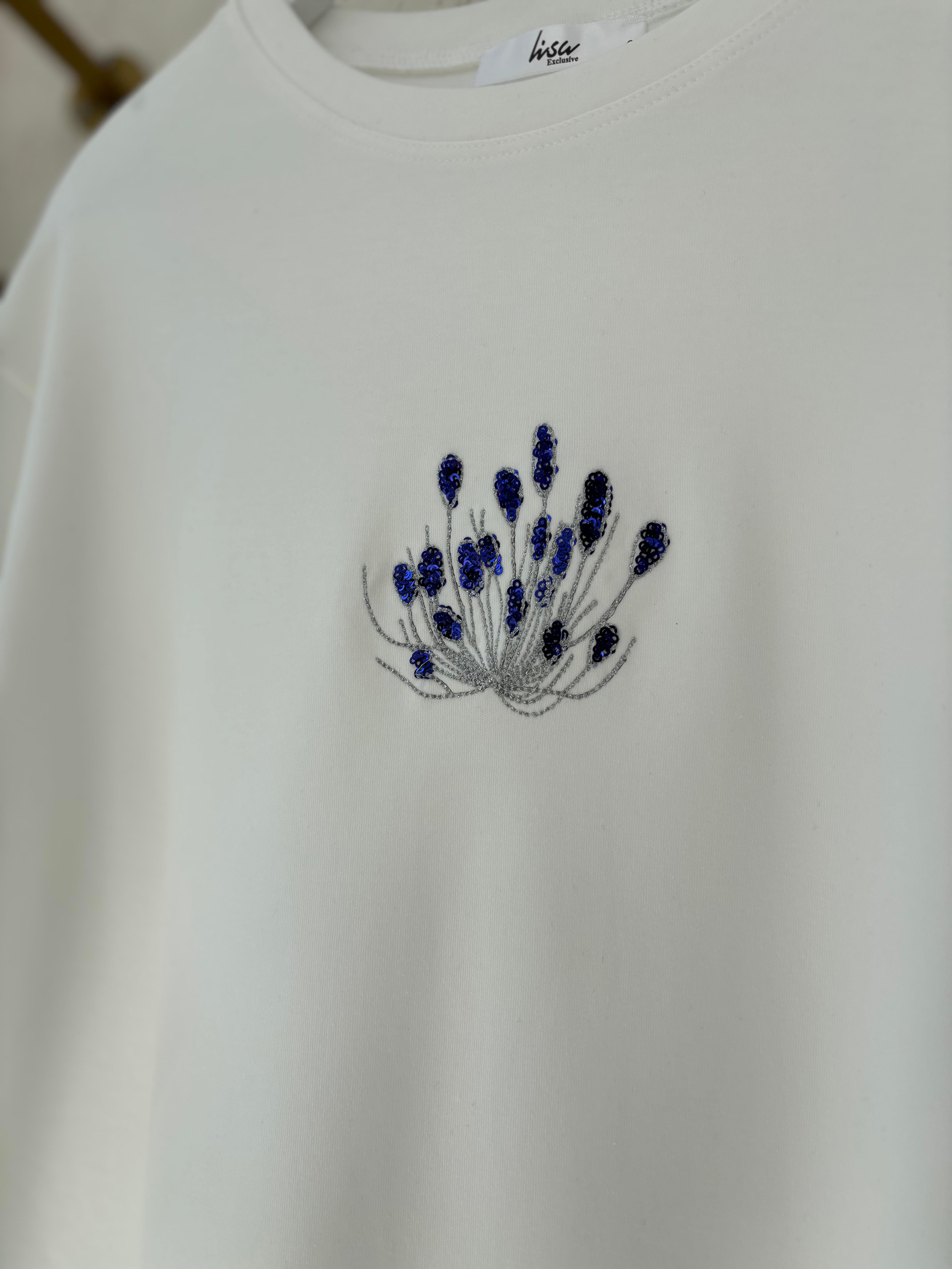 Lisa Exclusive Nakış Detay Tişört Beyaz