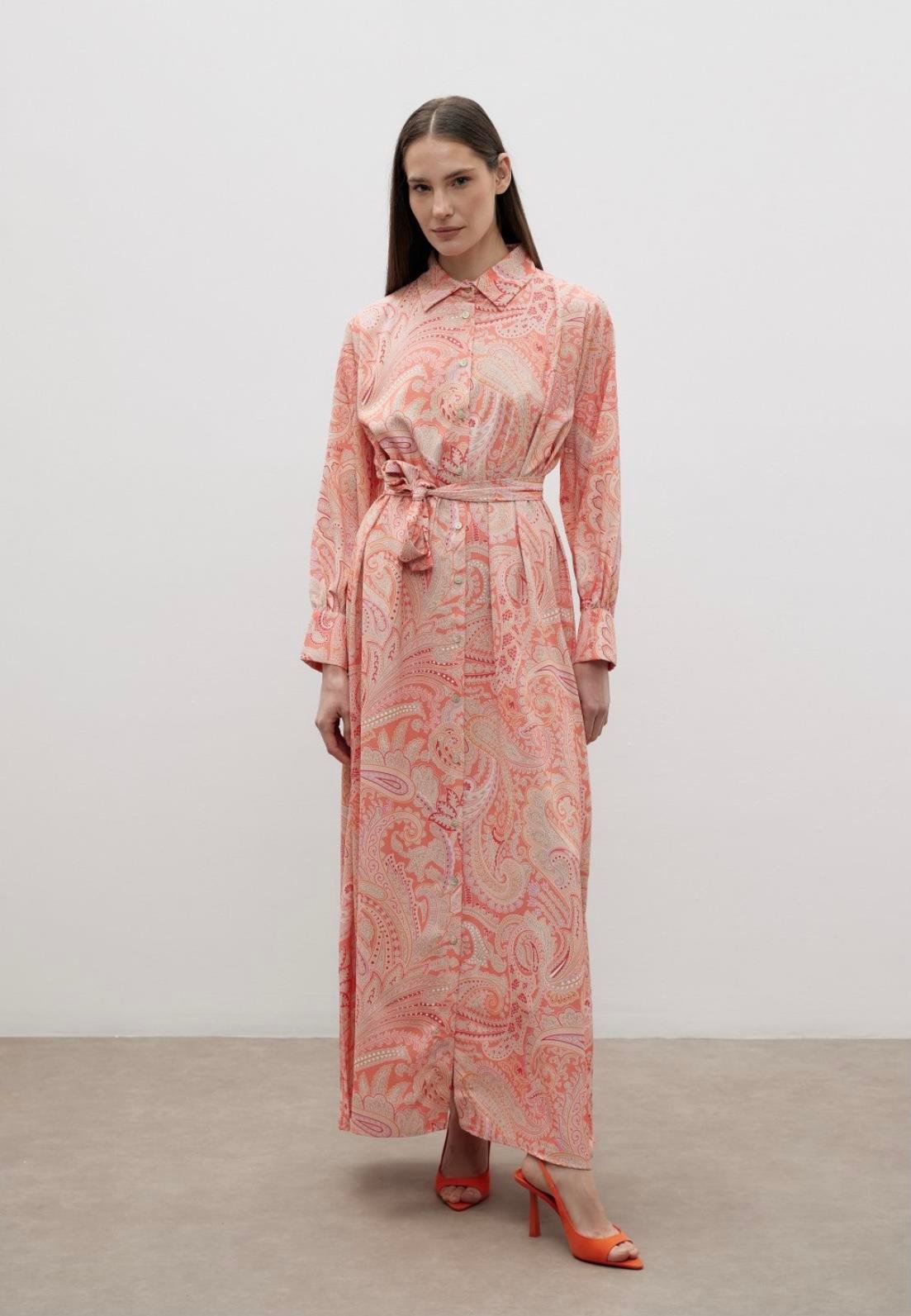 MerWish Ethnic Elbise Turuncu