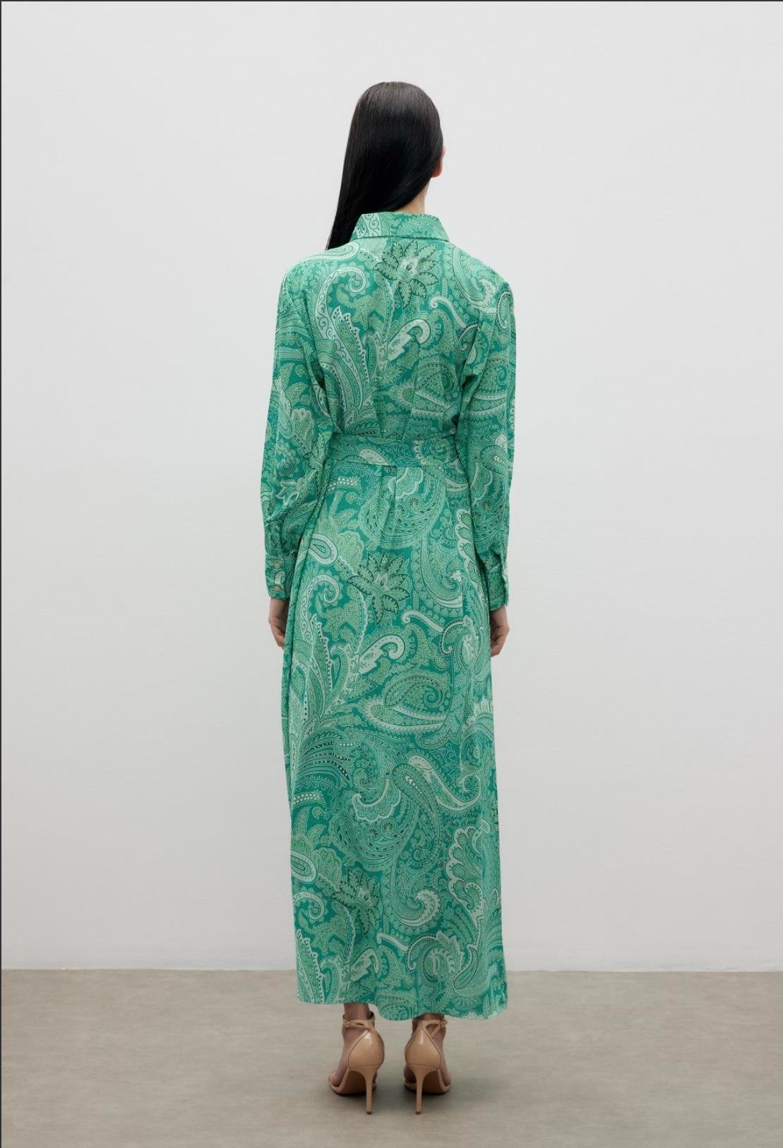 MerWish Ethnic Elbise Yeşil