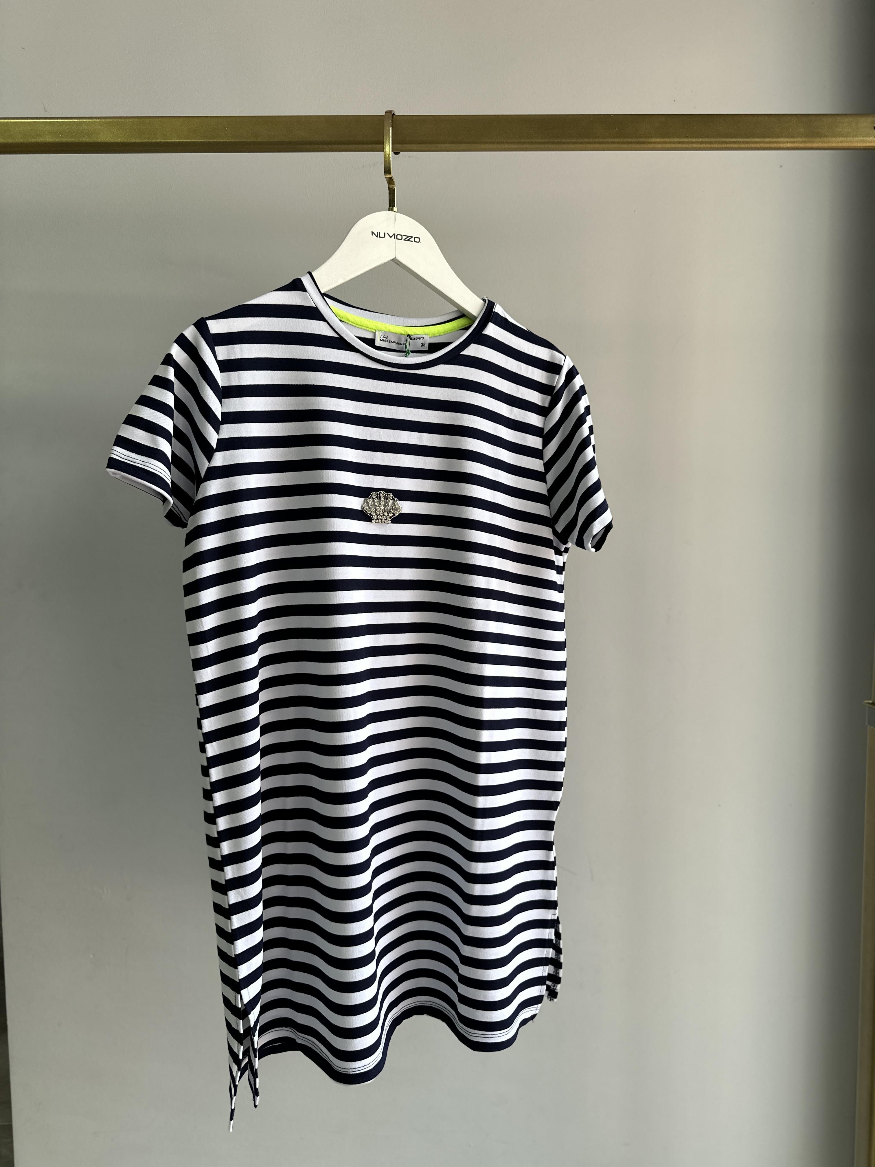 MİSSEMRAMİSS AKSESUARLI TSHİRT SİYAH ÇİZGİLİ