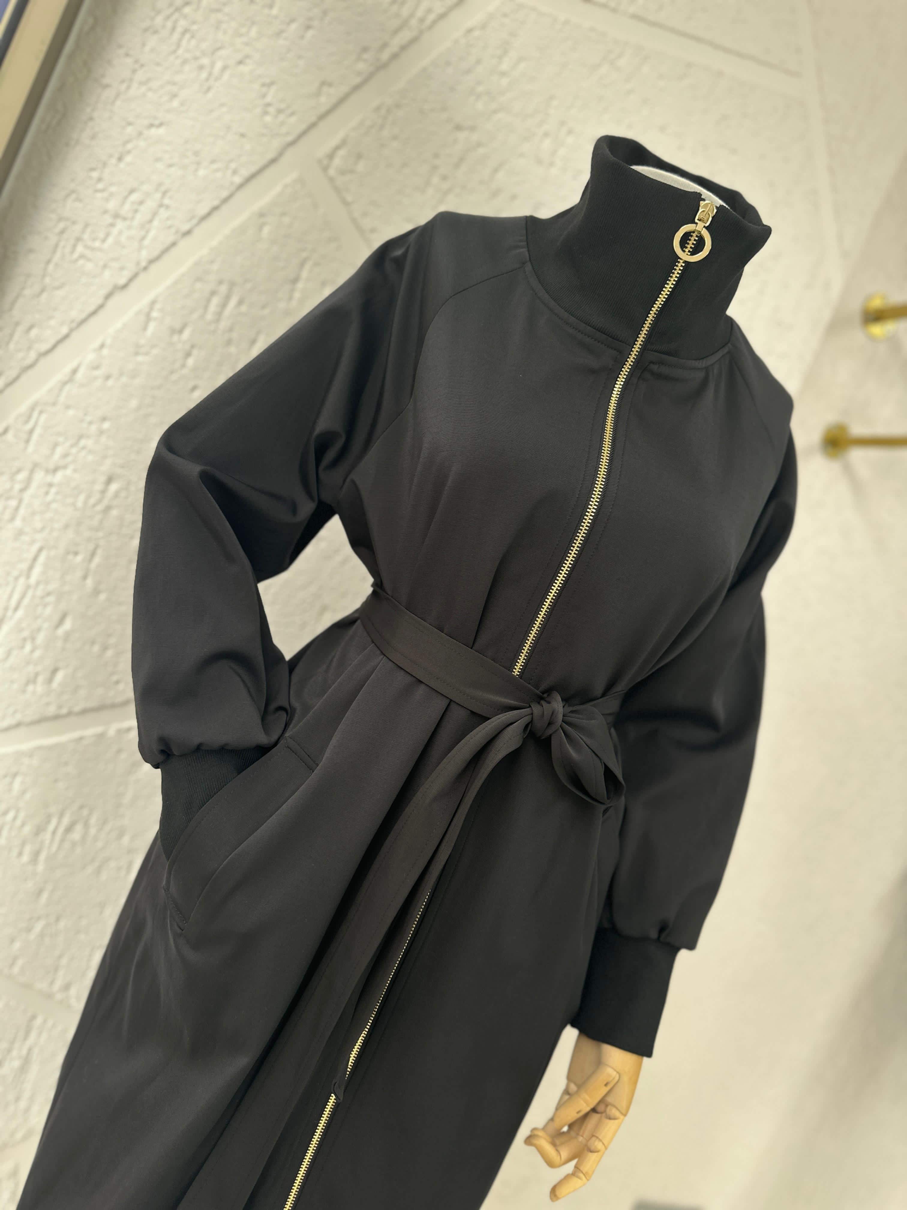 Missemramiss Fermuarlı Comfort Trençkot Siyah