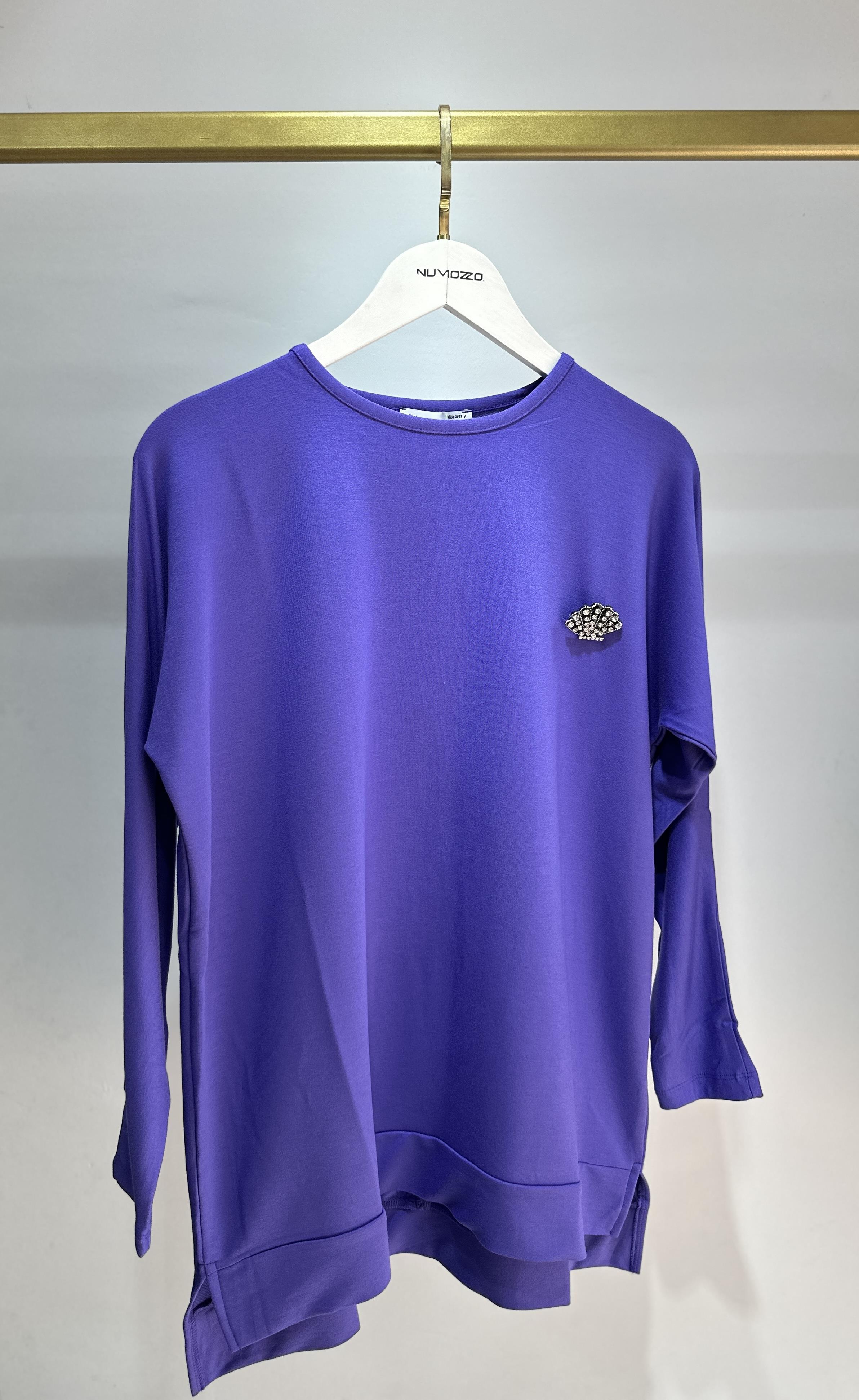 MİSSEMRAMİSS İPEK PAMUK BLUZ MOR