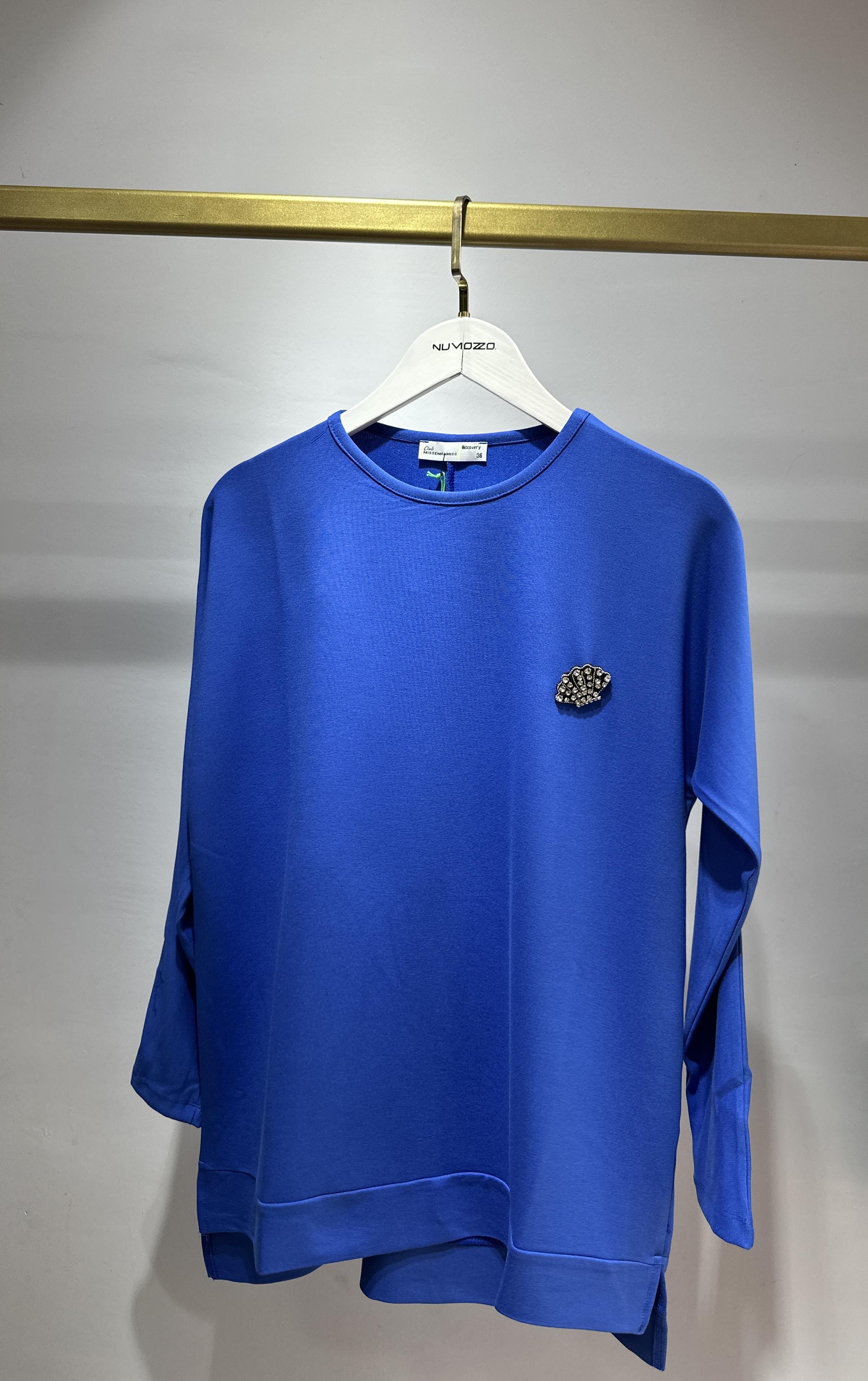 MİSSEMRAMİSS İPEK PAMUK BLUZ SAKS