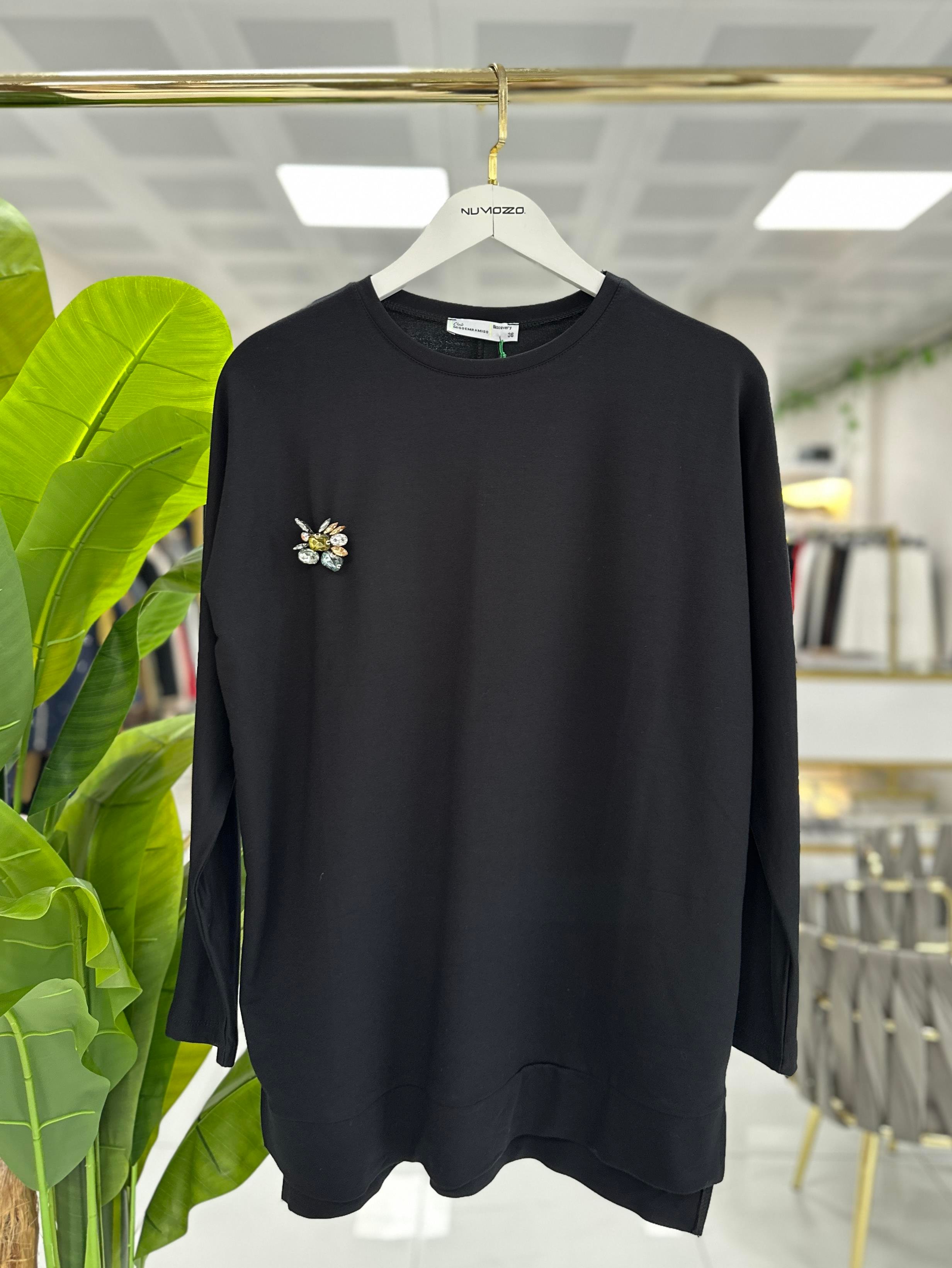 Missemramiss İpek Pamuk Bluz Siyah