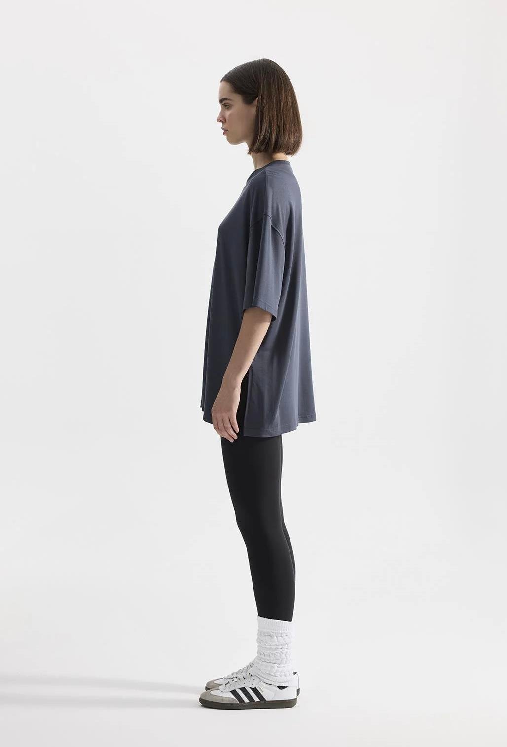 Modal Örme Kısa Kollu T-Shirt Füme