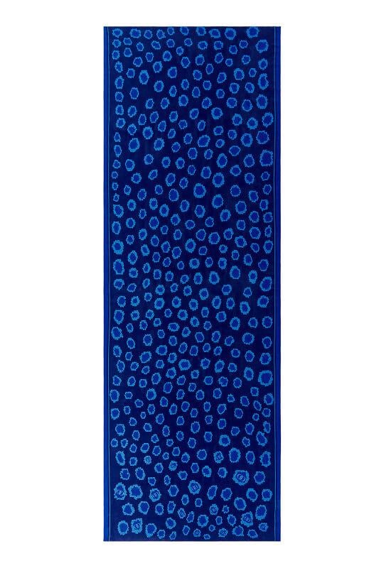 Mozaik Leopar Lacivert Floş Viskon Şal 70x200