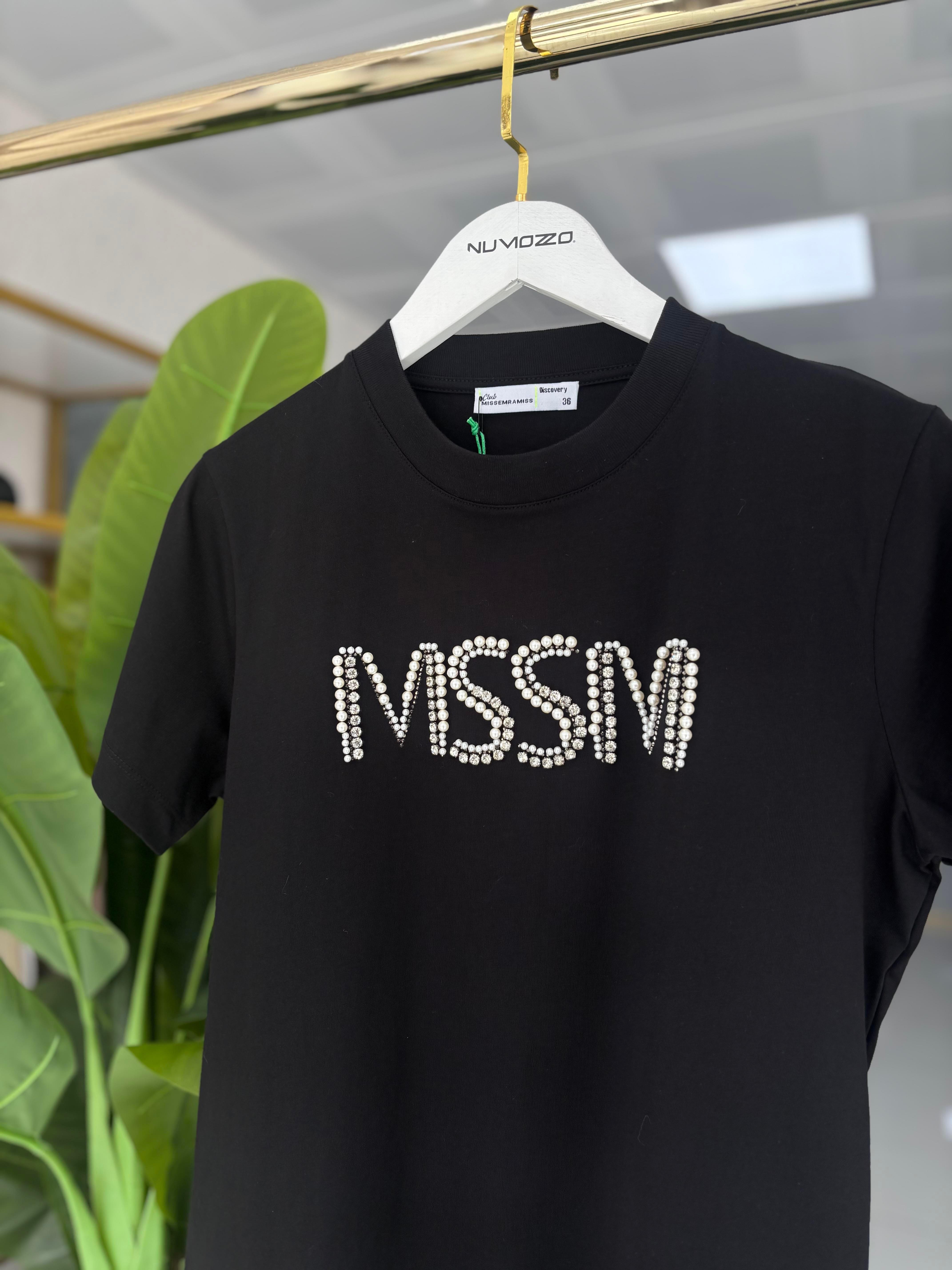 MSSM Taşlı Tişört Siyah 