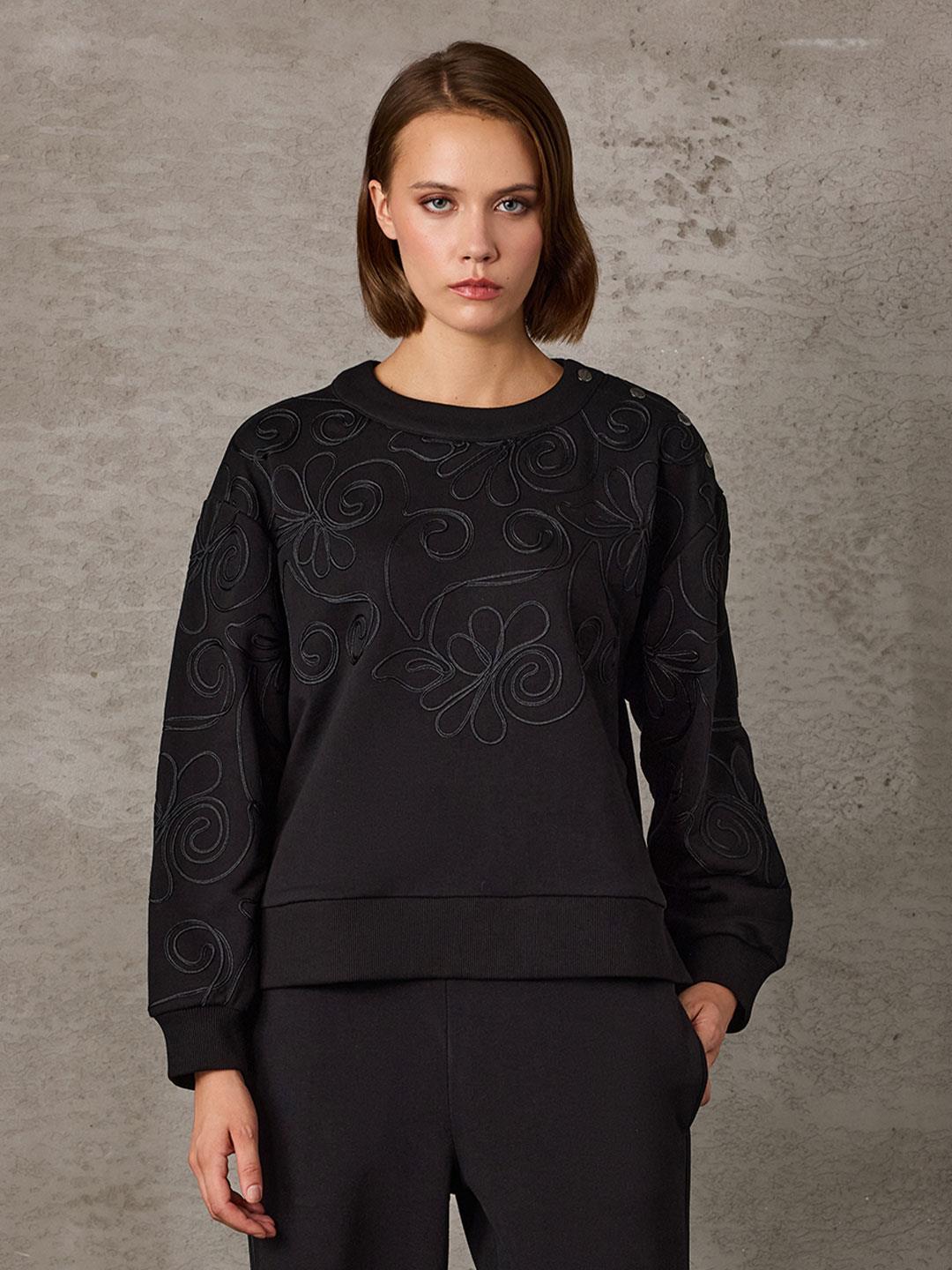 NAKIŞ DETAYLI SWEATSHİRT